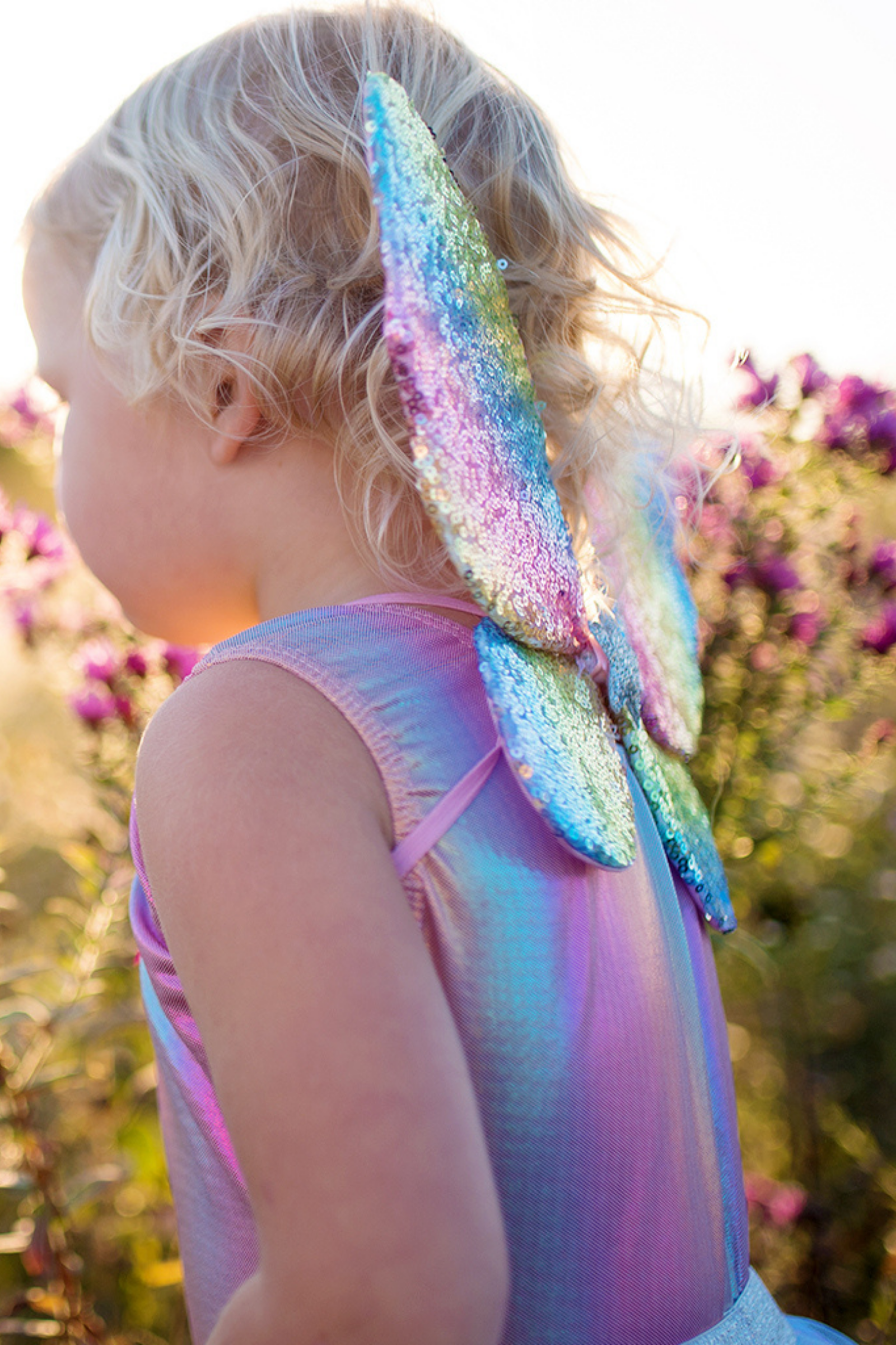 Rainbow Sequins Skirt with Wings & Wand