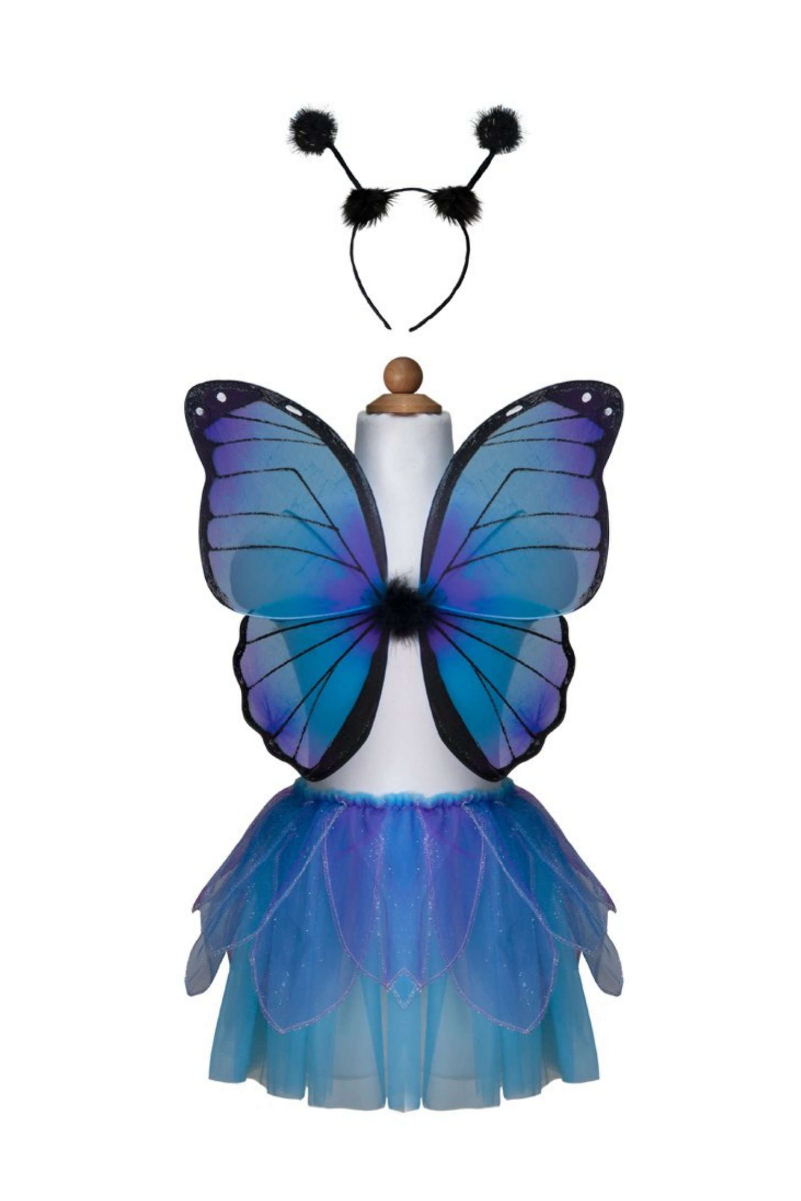 Midnight Butterfly Skirt with Wings & Headband, Blue