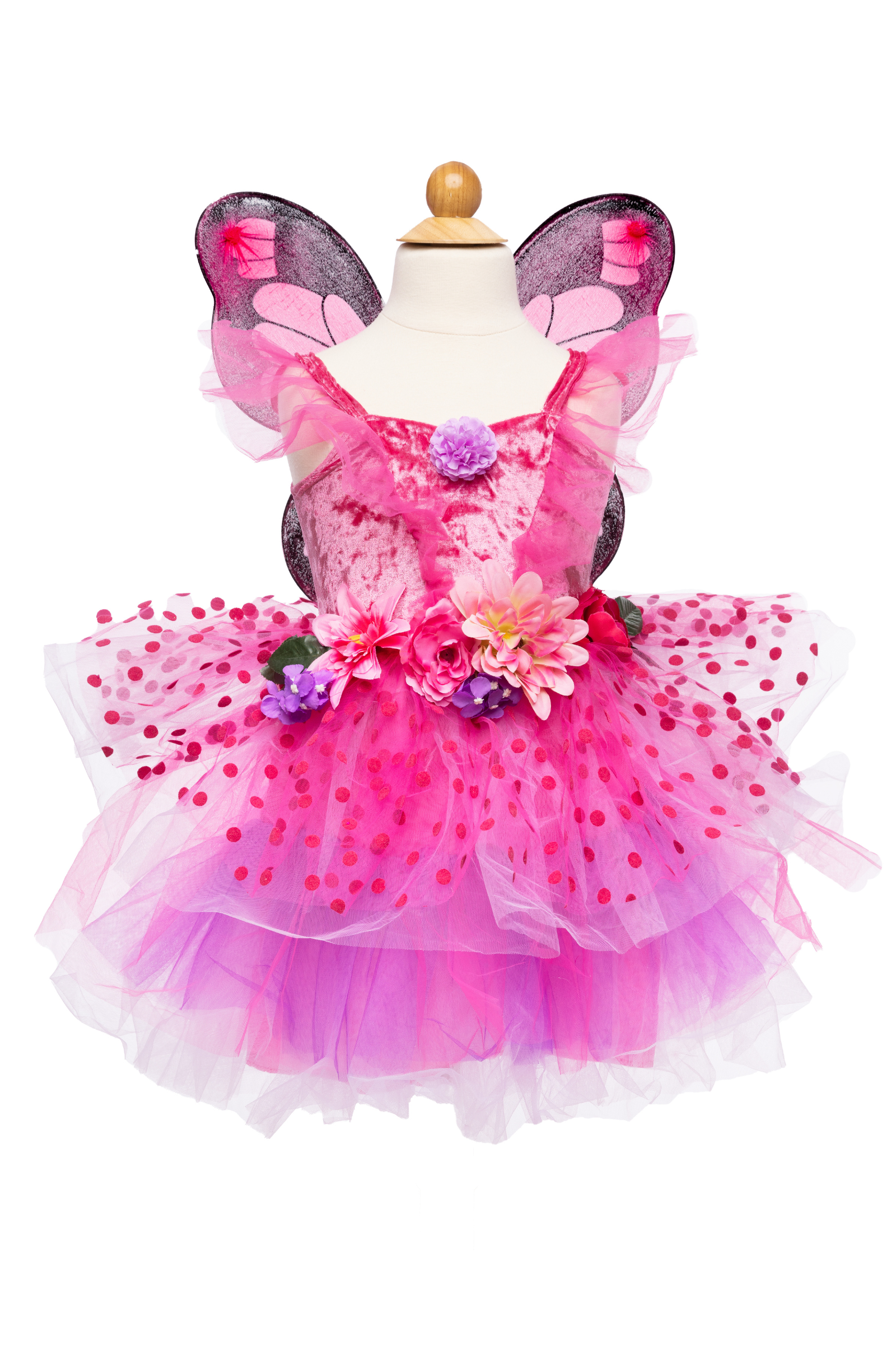 Fairy Blooms Deluxe Dress with Wings, Hot Pink/Lilac