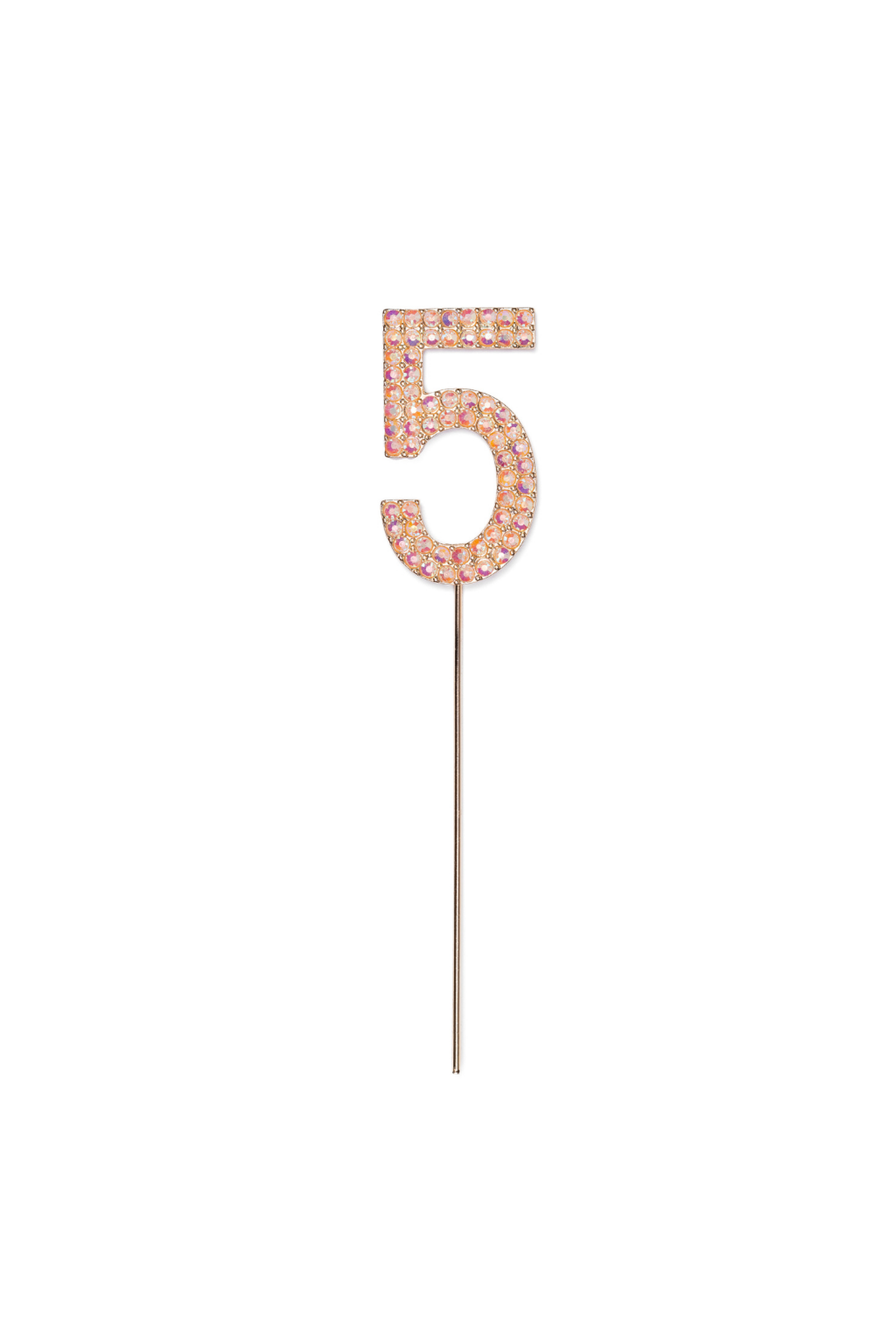 Décoration strass numéro 0 rose (1 pc)