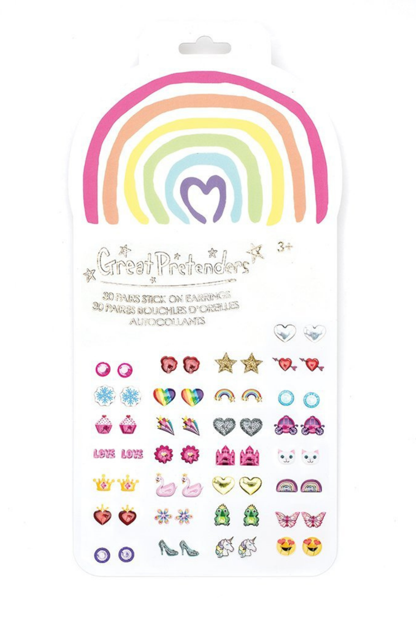 Rainbow Love Stick-on Earrings (30 pairs)