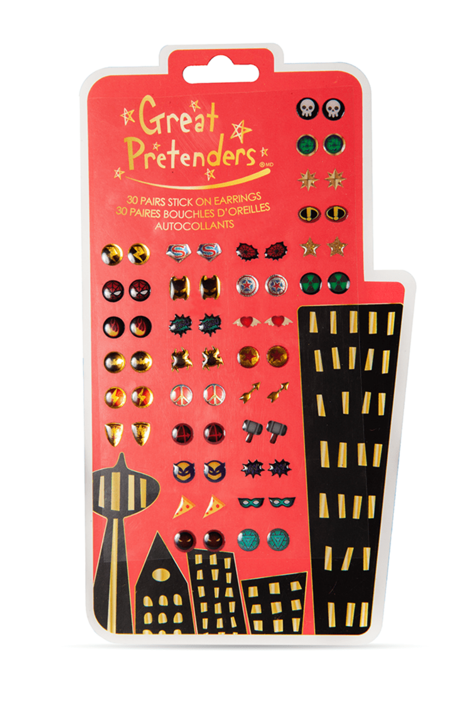 Superhero Stick-on Earrings (30 pairs)