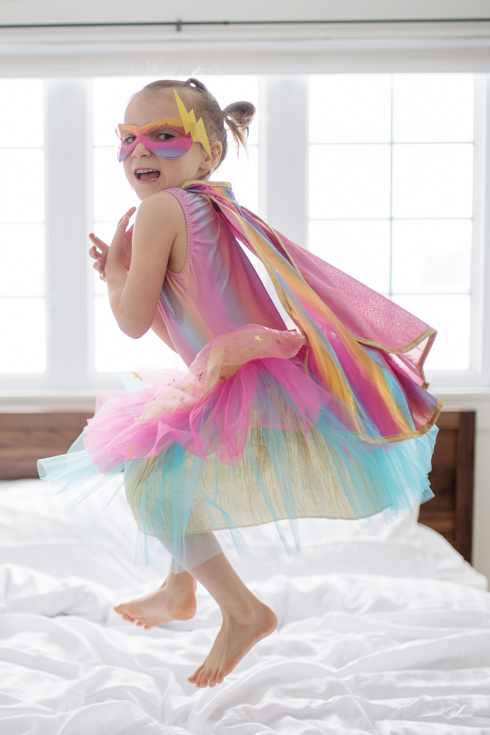 Super-Duper Tutu with Cape & Mask, Pink/Gold
