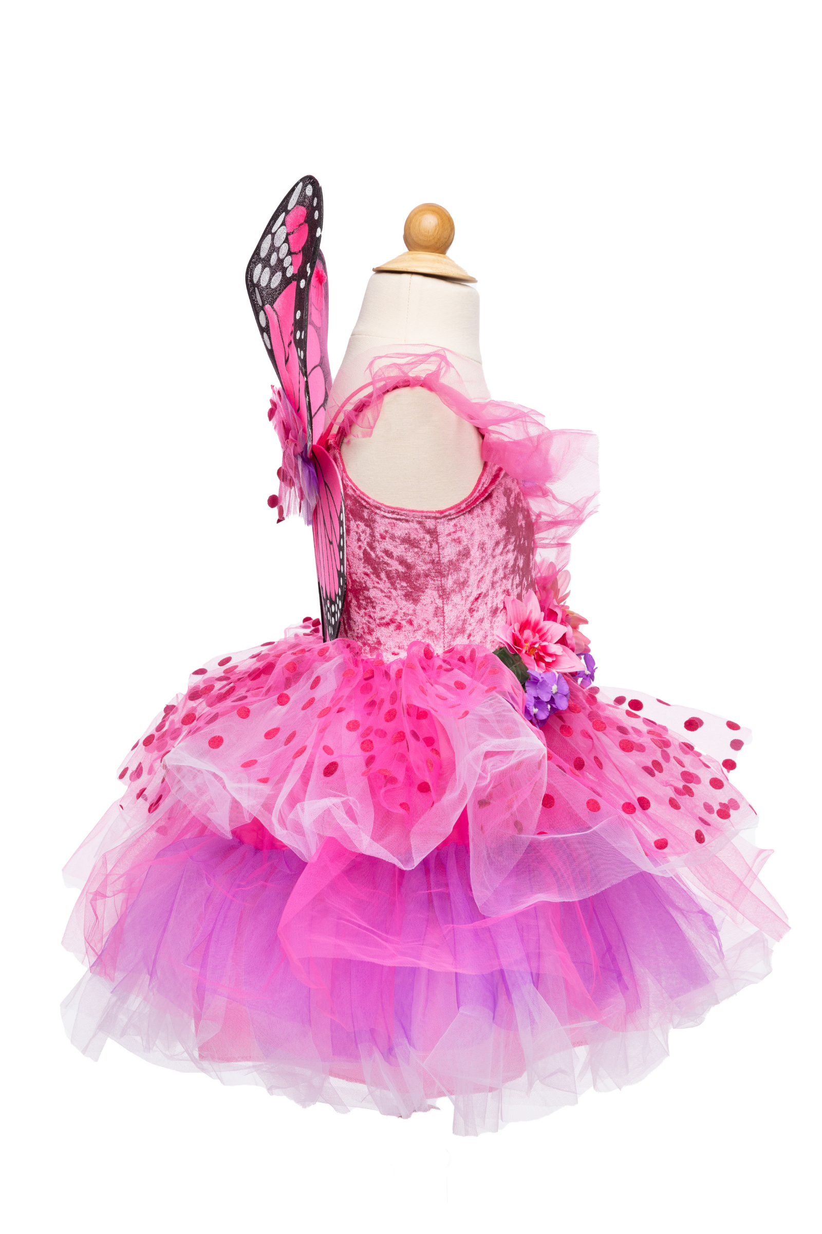 Fairy Blooms Deluxe Dress with Wings, Hot Pink/Lilac