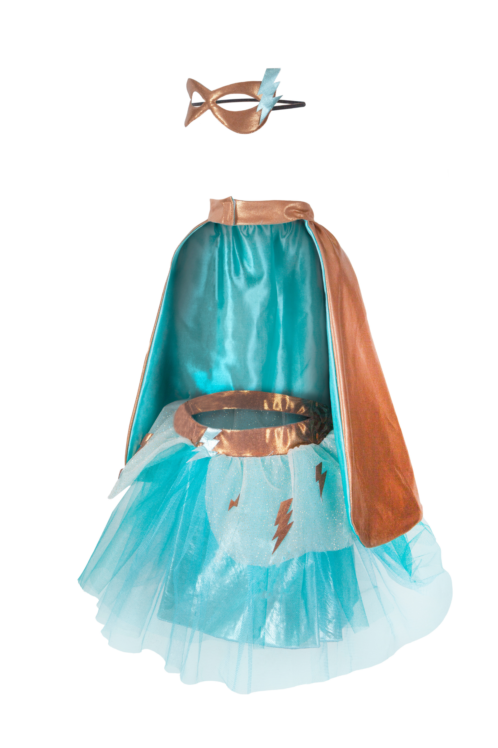 Super-Duper Tutu with Cape & Mask, Copper/Teal