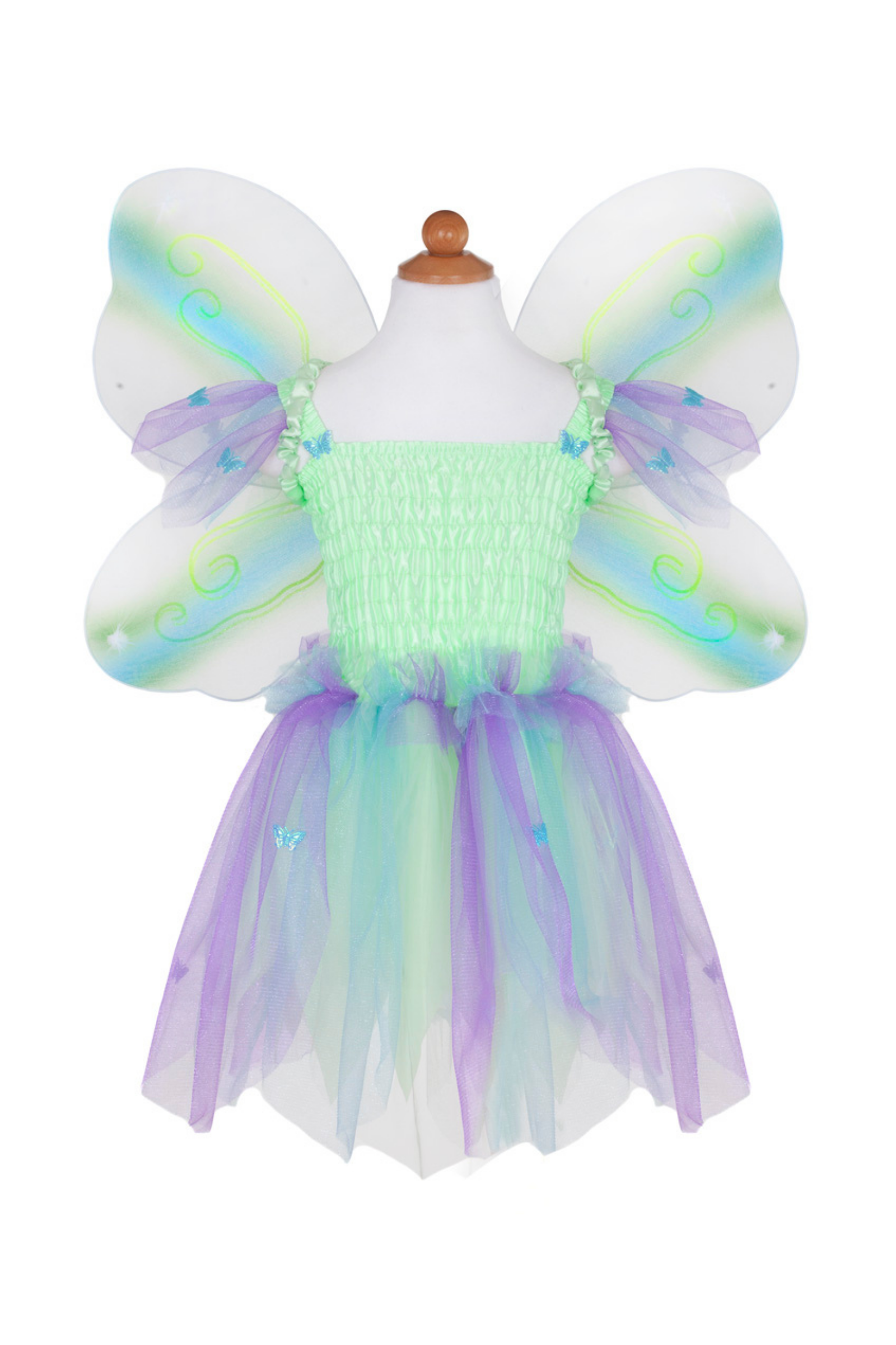 Butterfly Dress with Wings & Wand, Multicolour