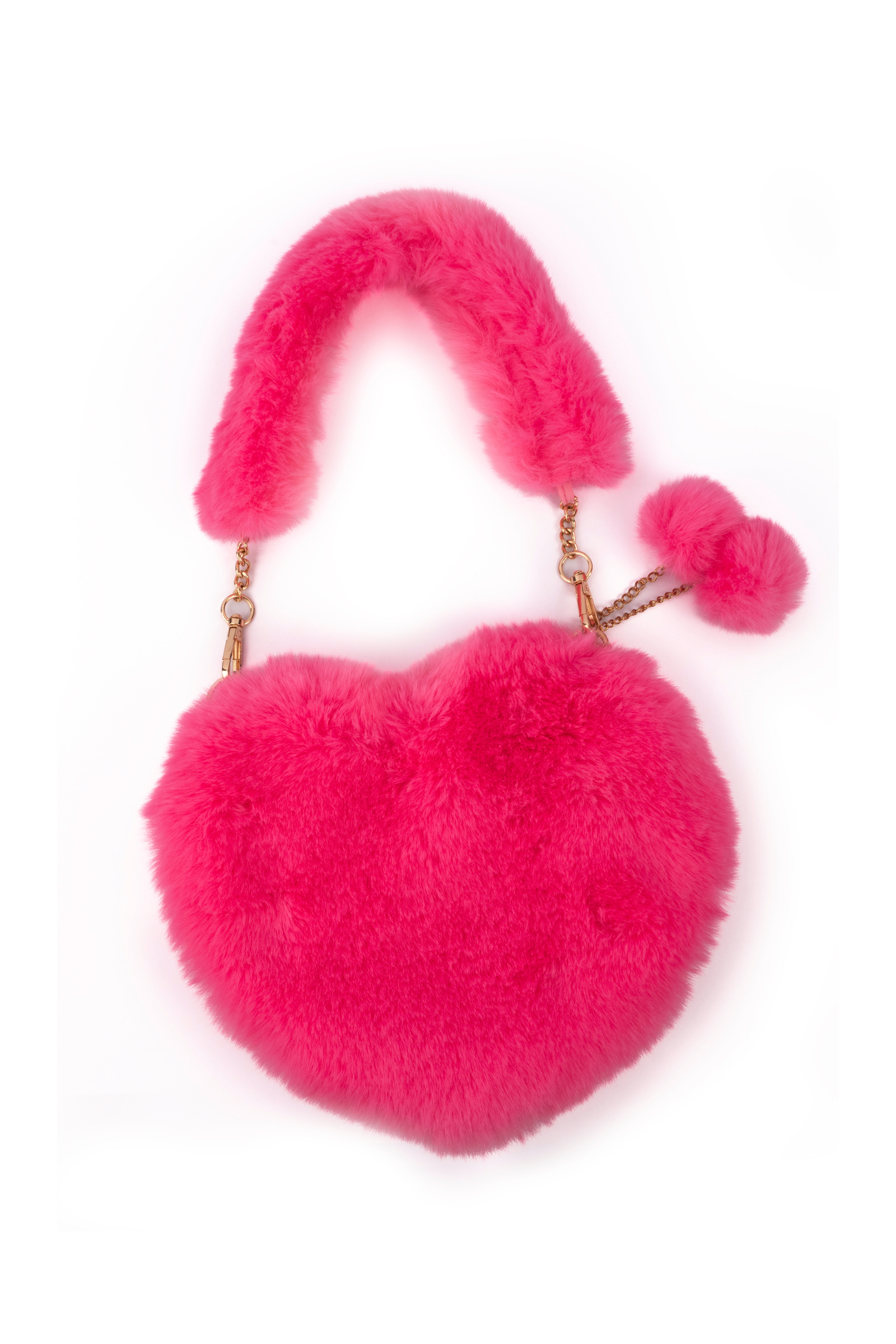 Pinky Promise Furry Purse, Fuchsia