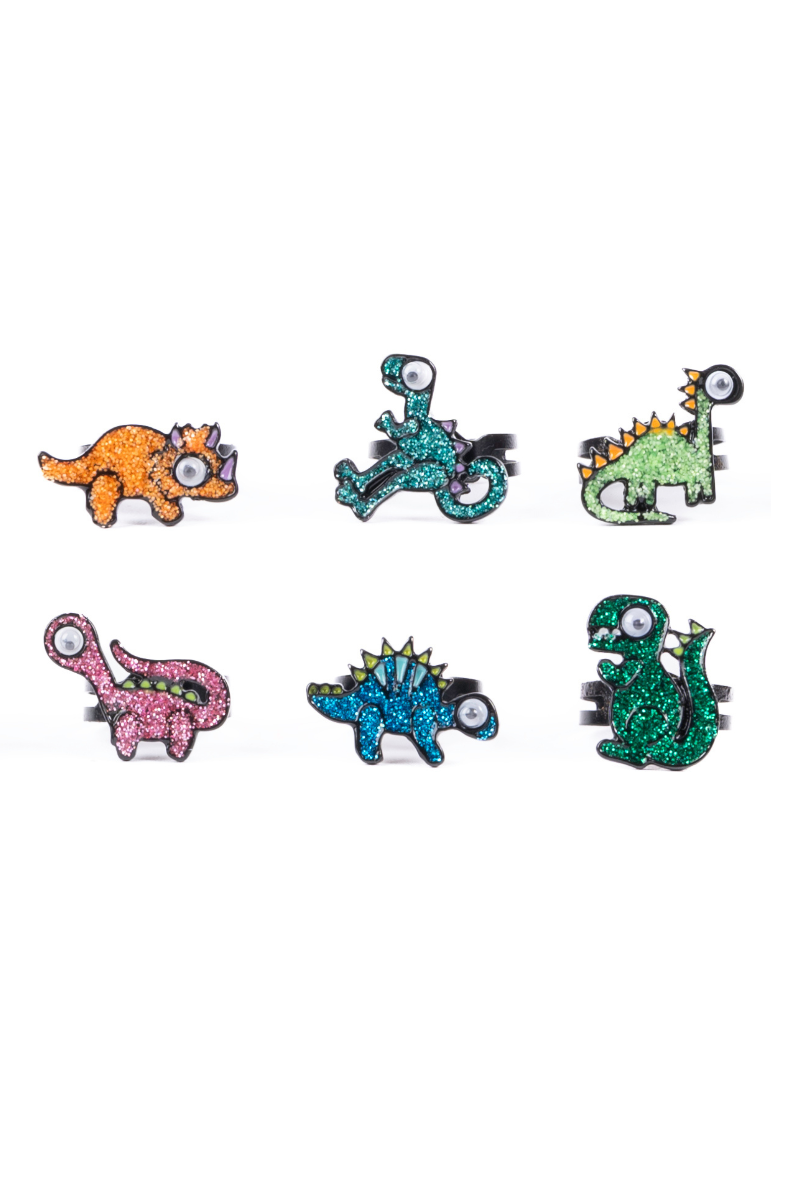 Dinosaur Spinner Fidget Rings, 6 styles assorted