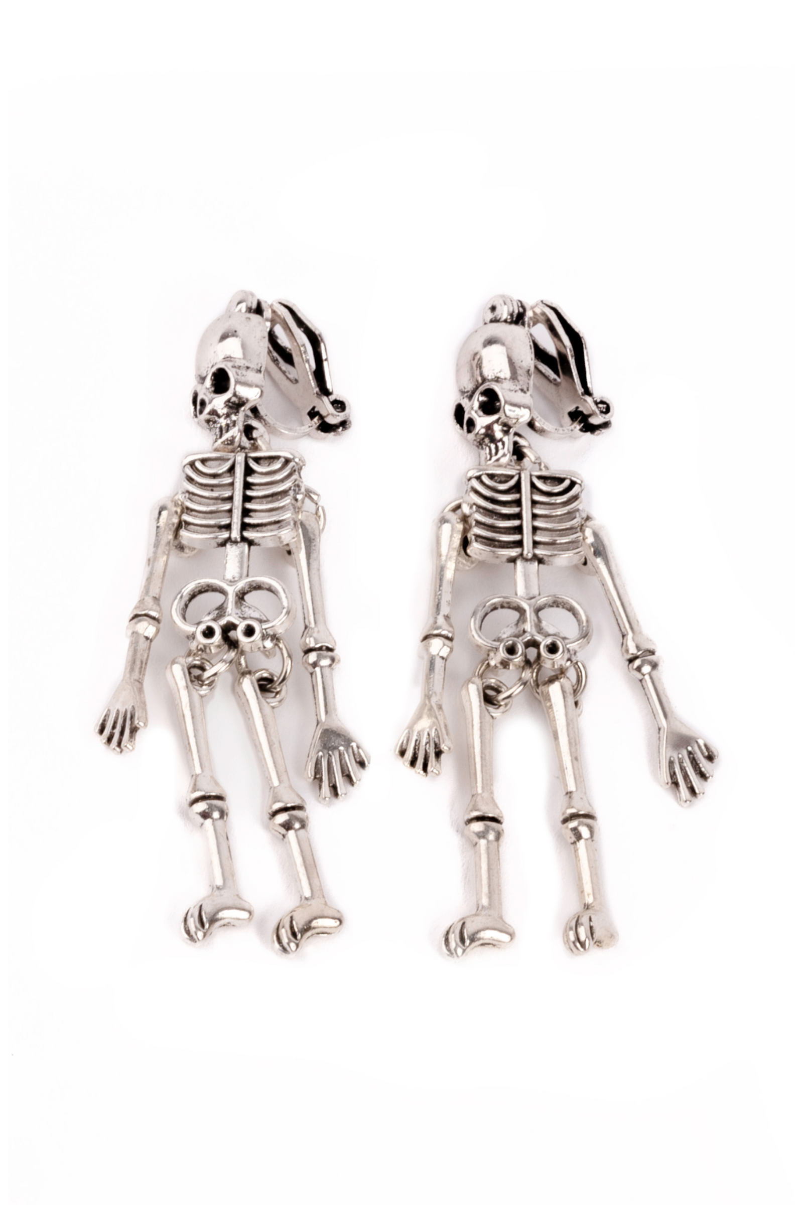 Spooky Scary Skeleton Clip-on Earrings (1 pair)