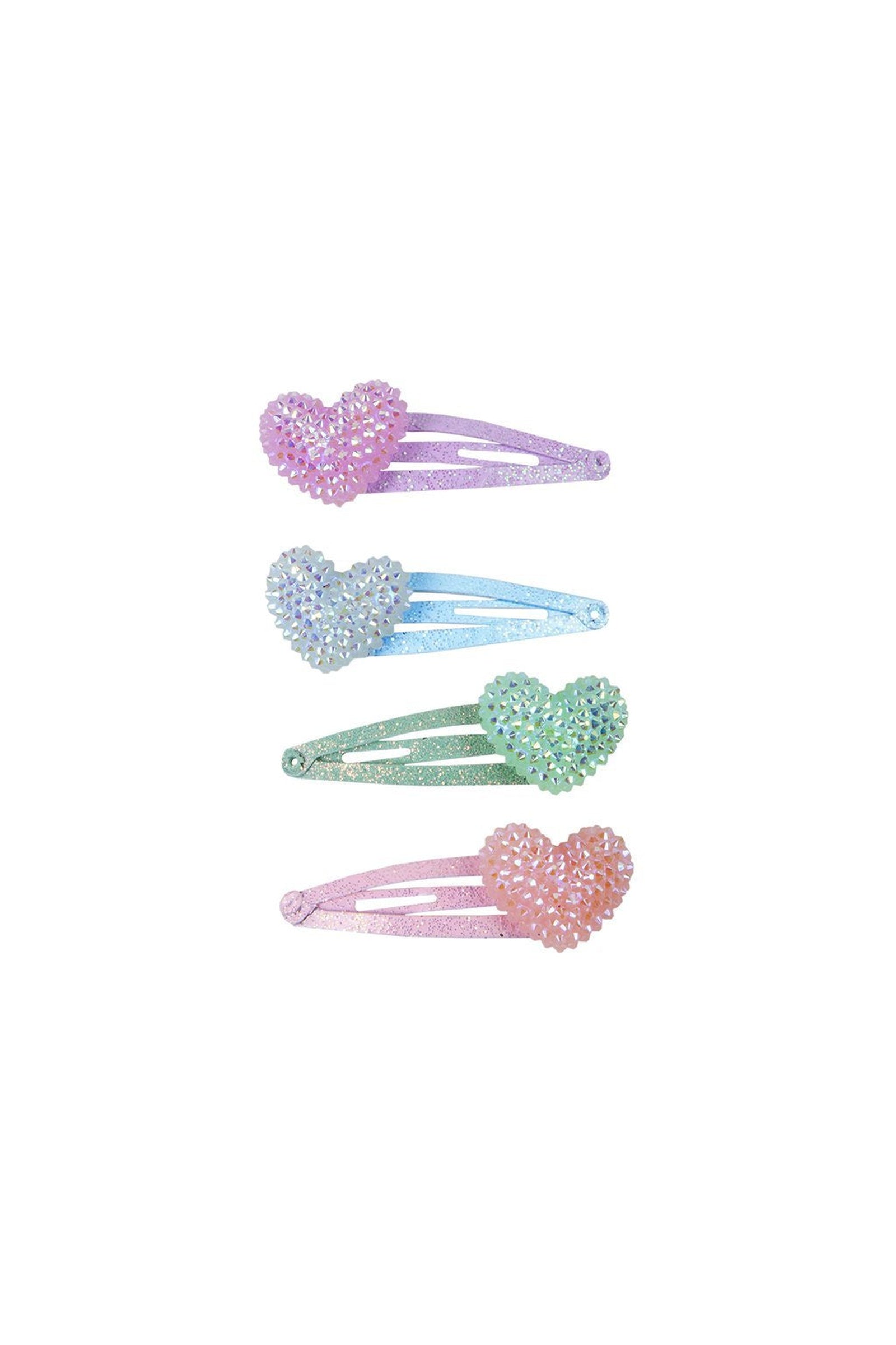 Sparkle Heart Bobble Hairclip Set (4 pcs)
