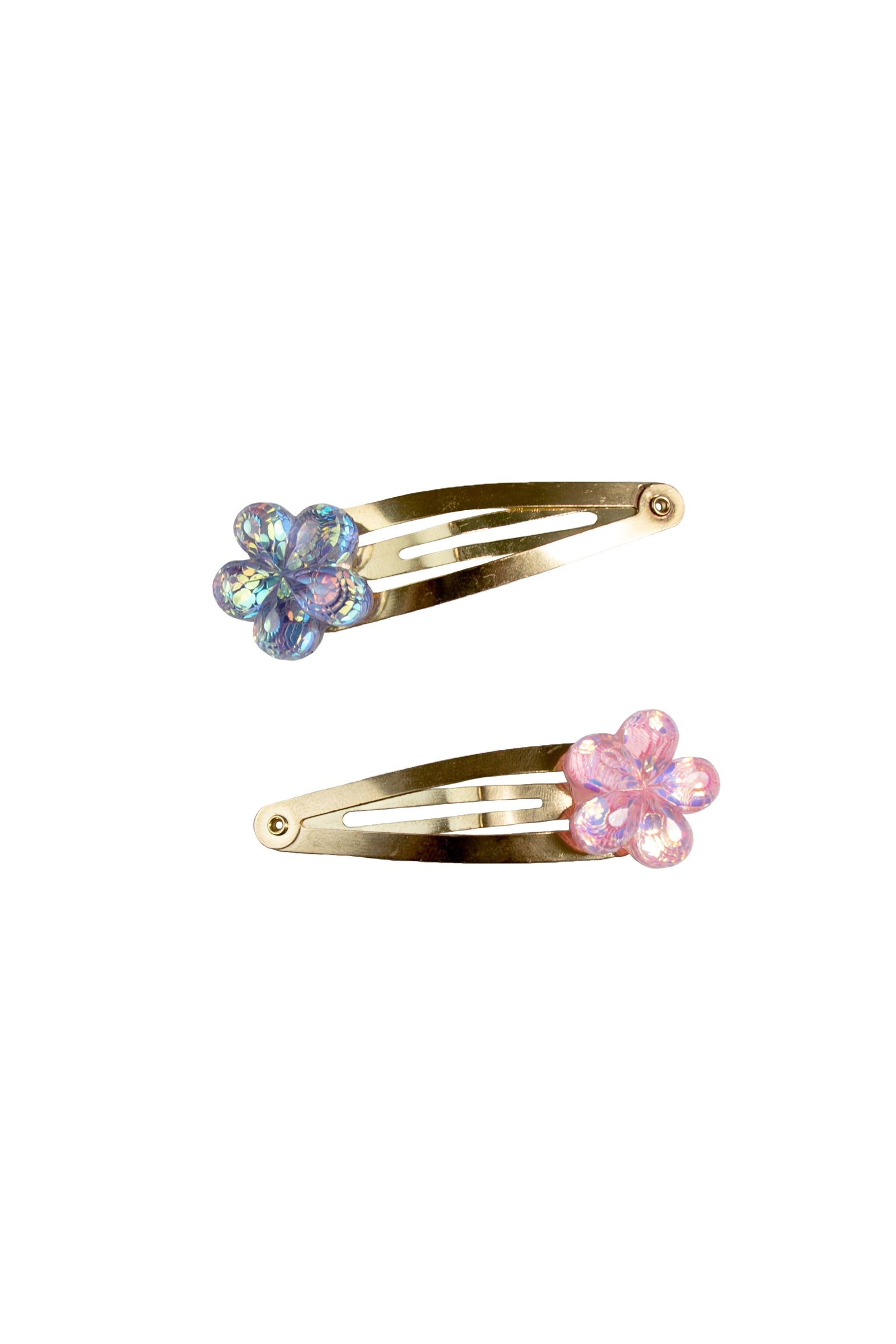 Shimmer Flower Hairclip Set (2 pcs), 2 styles assorted
