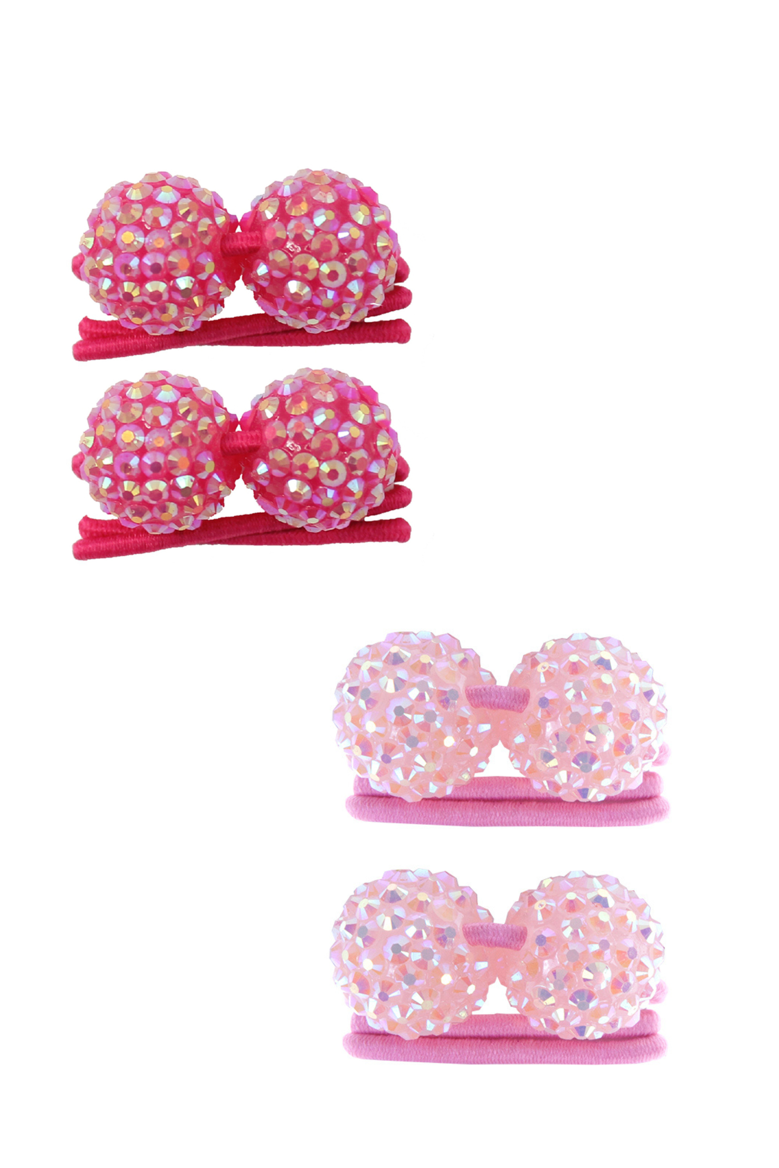 Funky Ball Ponytail Holder Set (2 pcs), 2 styles assorted