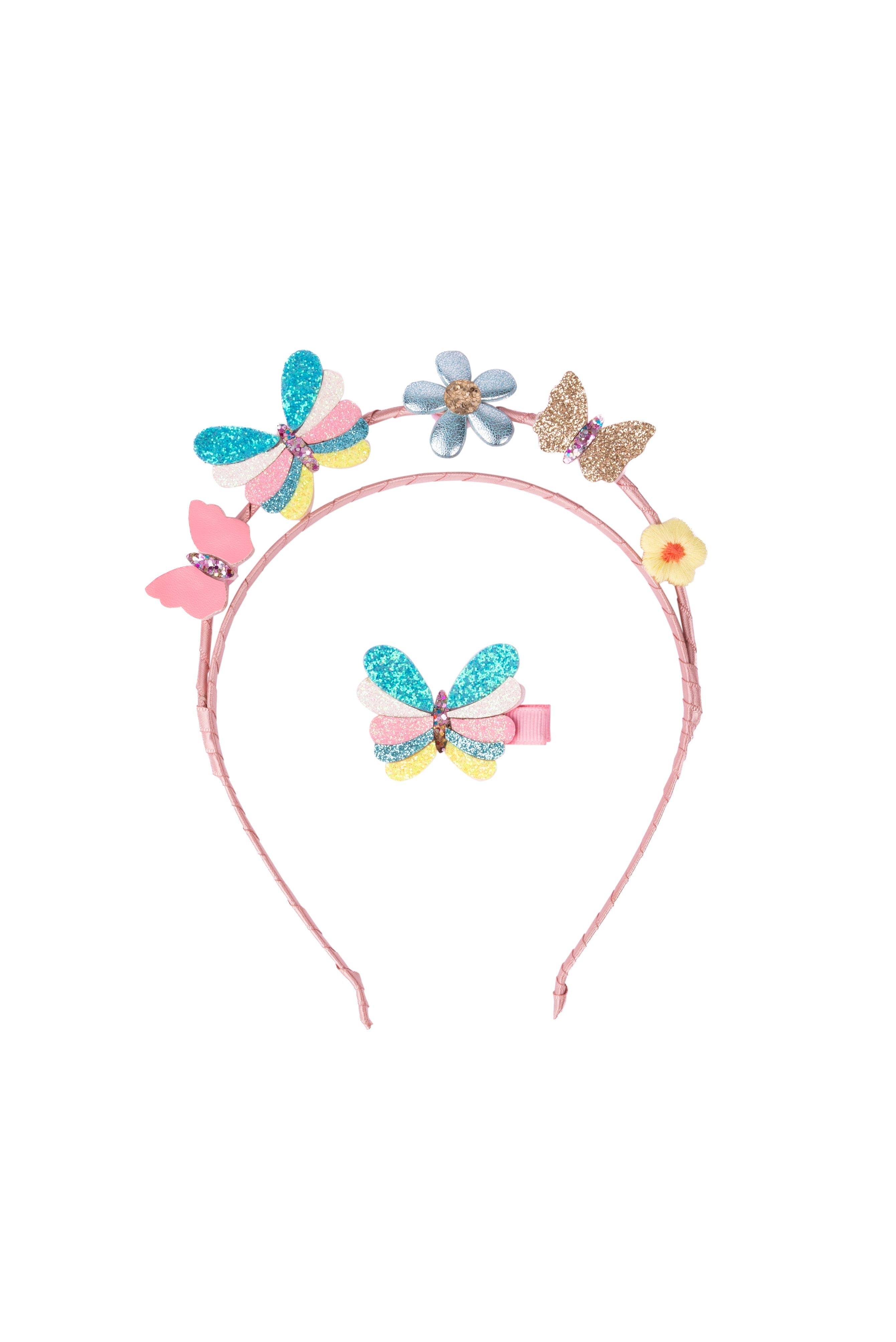 Butterflies for Days Headband & Clip Set (2 pcs)