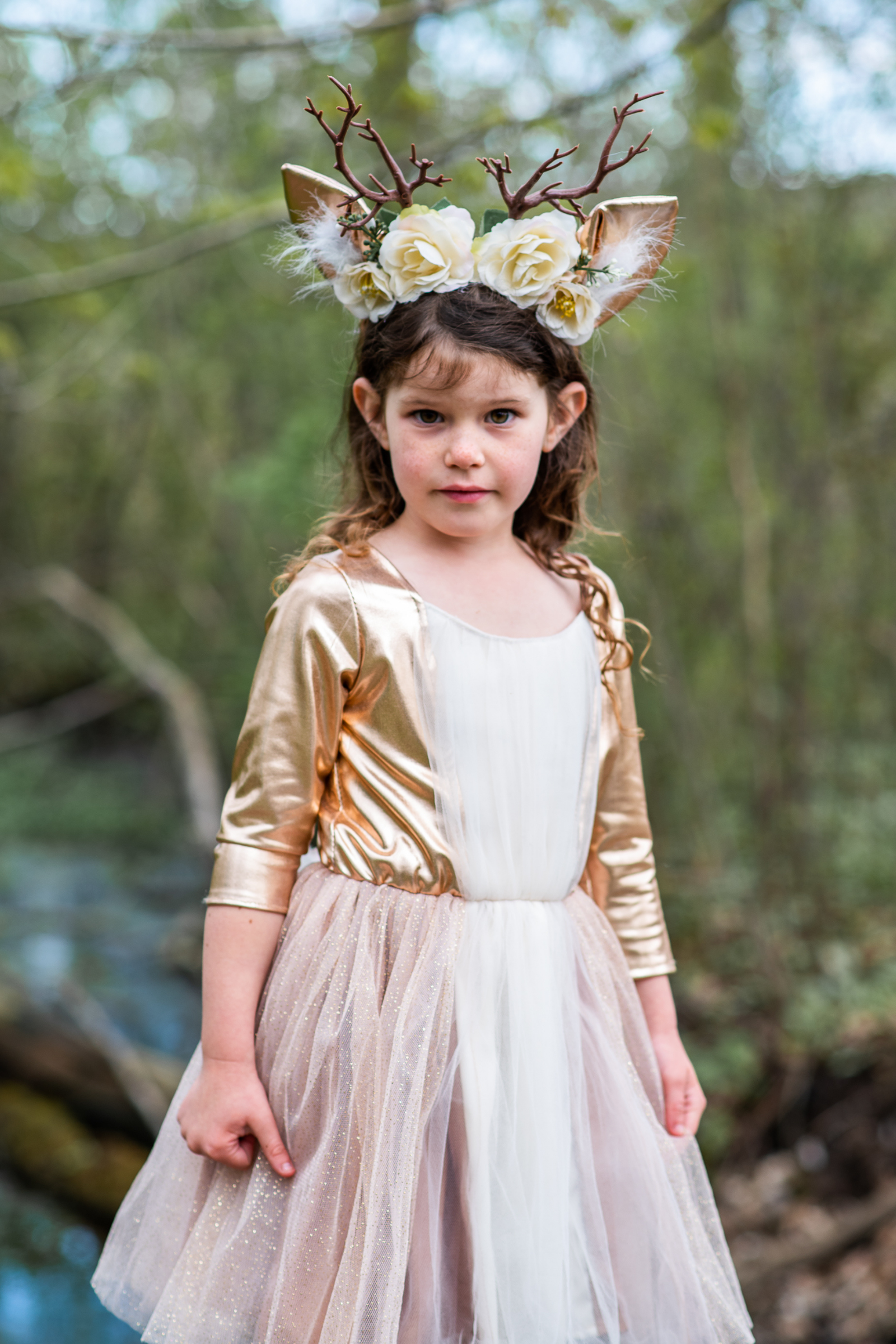 Woodland Deer Dress with Headband
