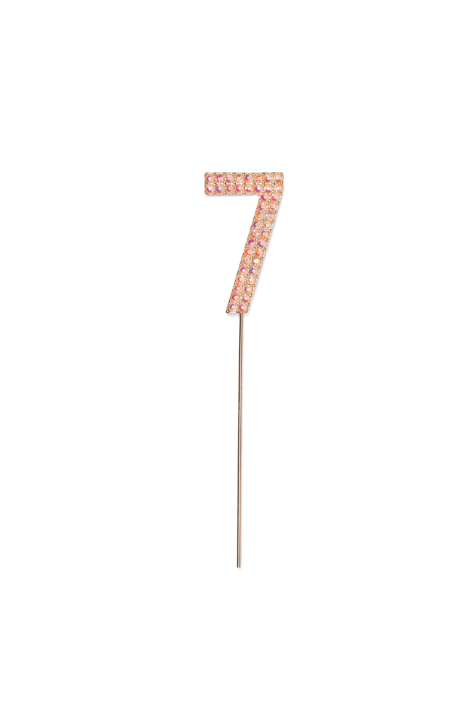Décoration strass numéro 0 rose (1 pc)