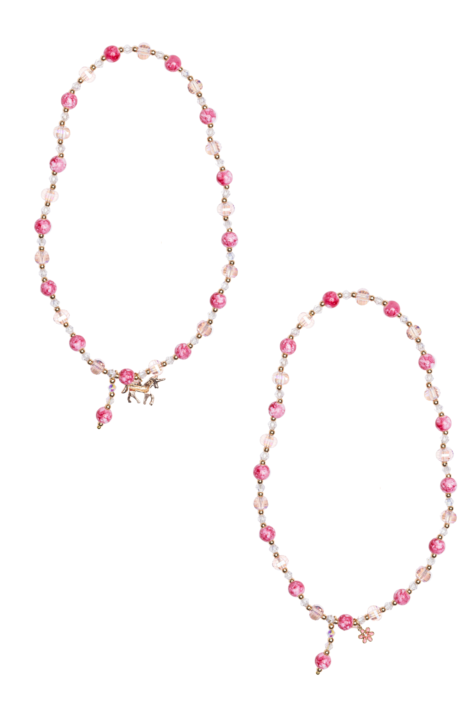 Boutique Pink Crystal Necklace, 2 styles assorted
