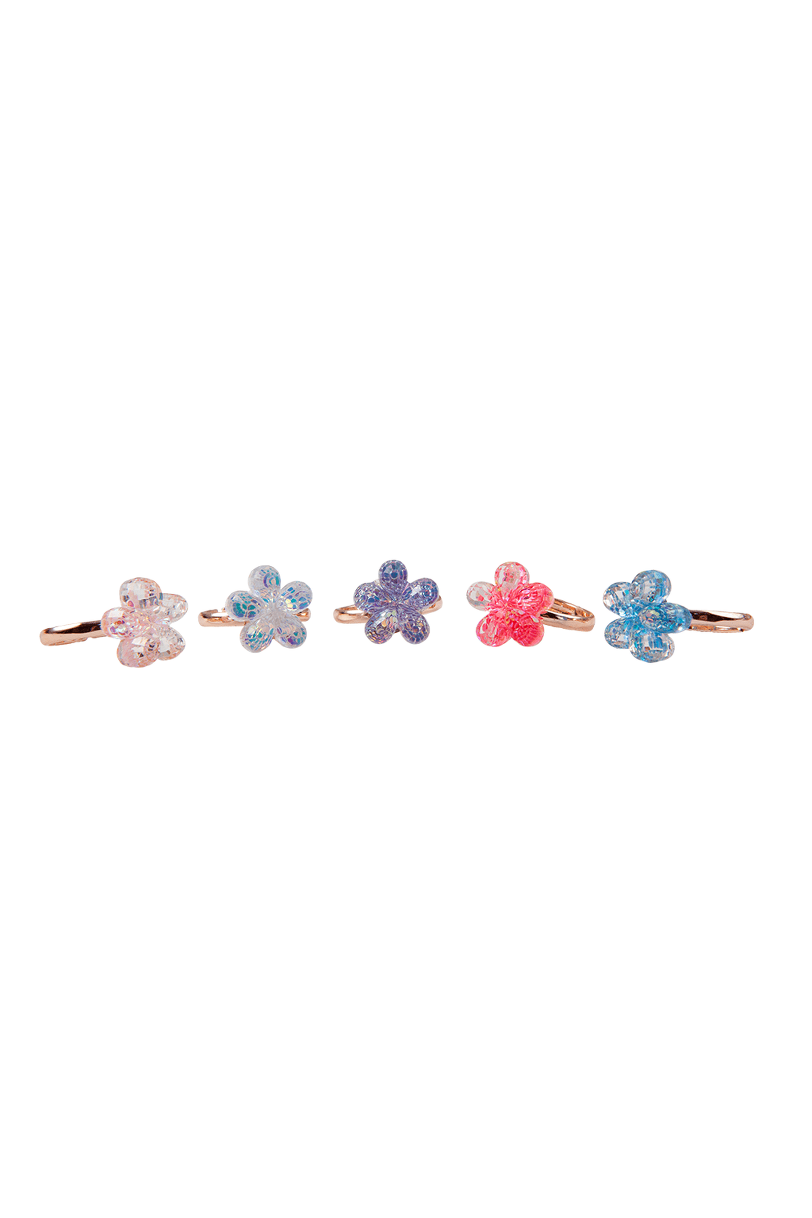 Boutique Shimmer Flower Ring Set (5 pcs)