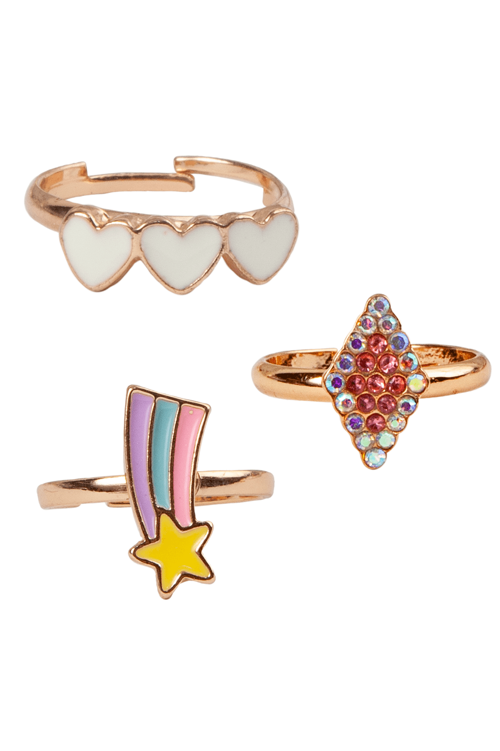 Boutique Heart Star Ring Set (3 pcs)