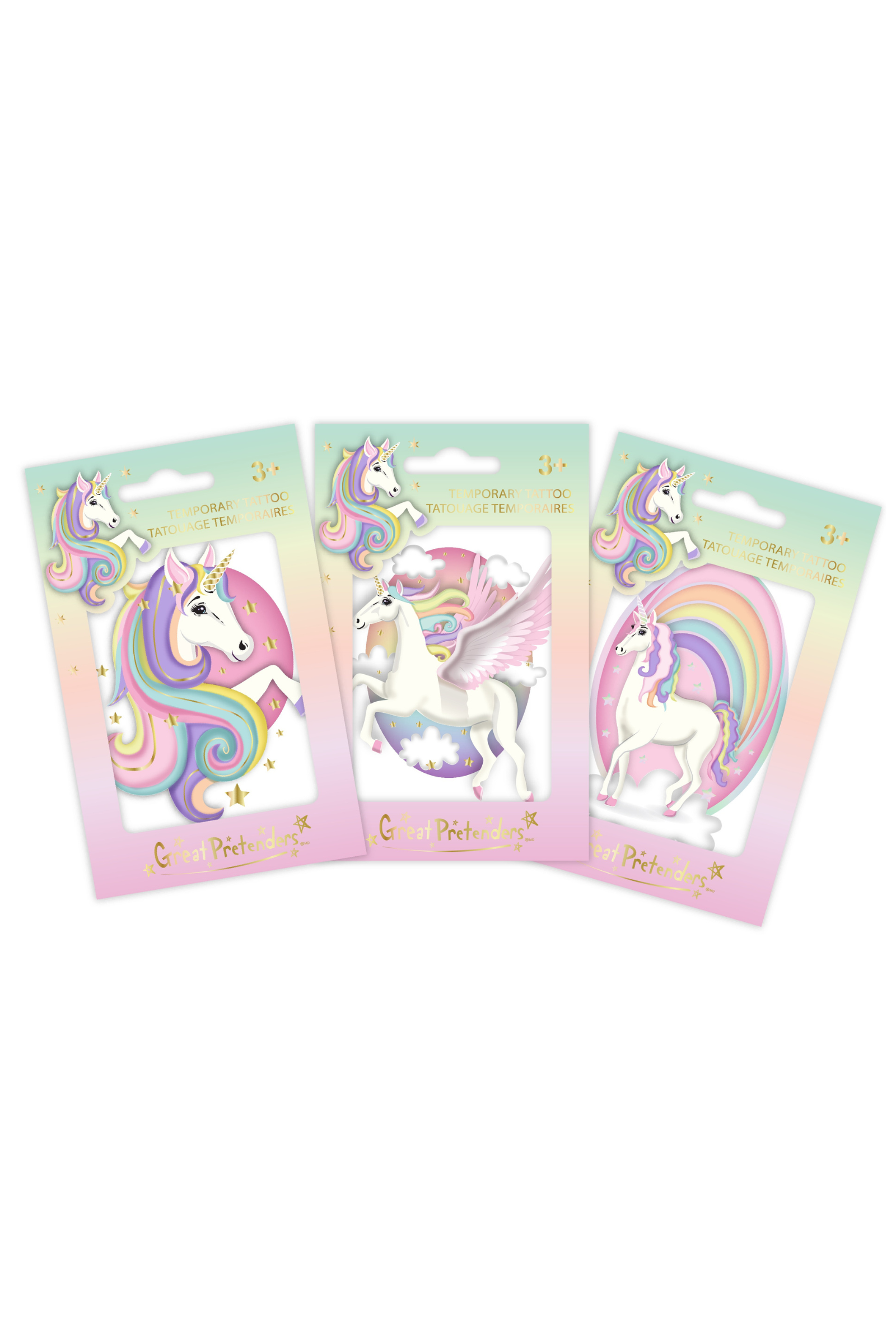 Unicorn Tattoo Single, 3 styles assorted