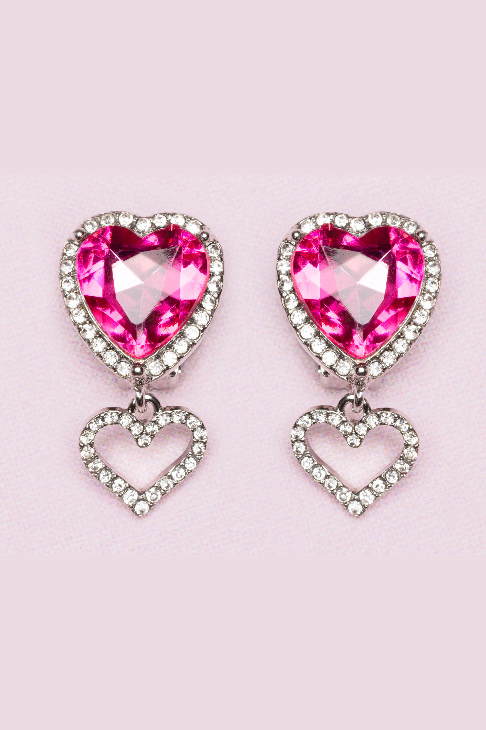 Boutique Heart Jewel Clip-on Earrings (1 pair)