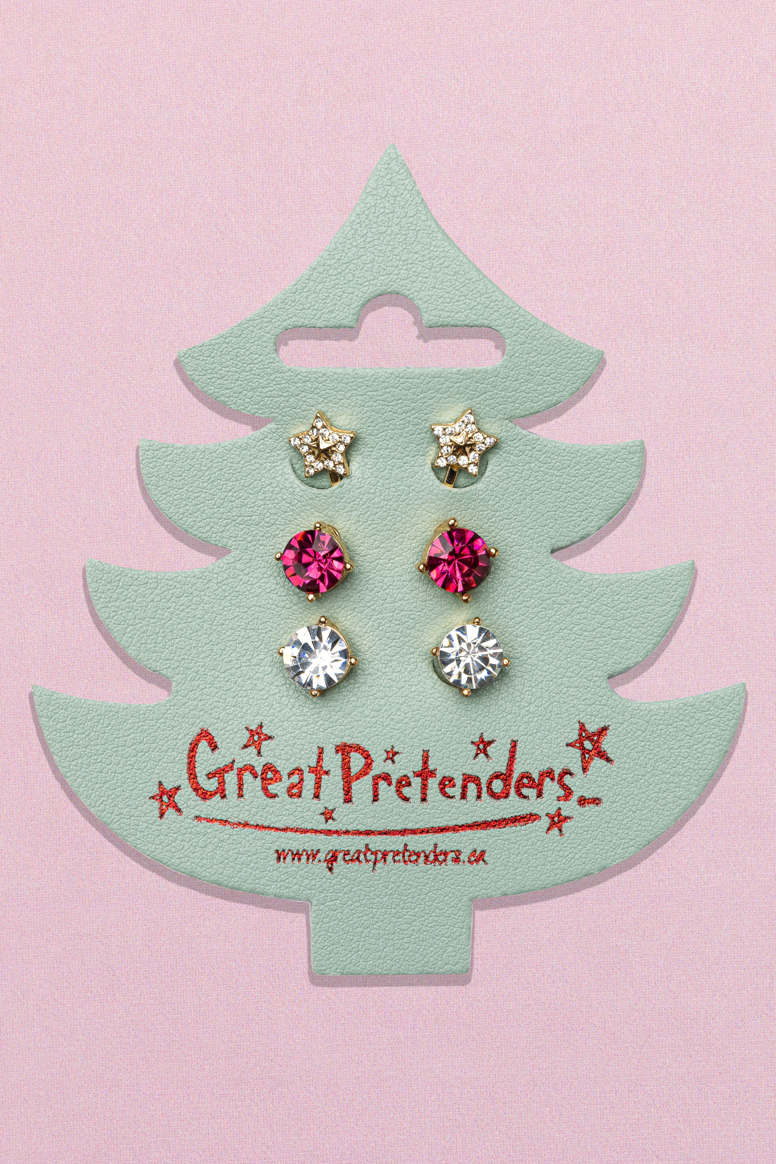 Holiday Pleather Tree Clip-on Earrings (3 pairs)