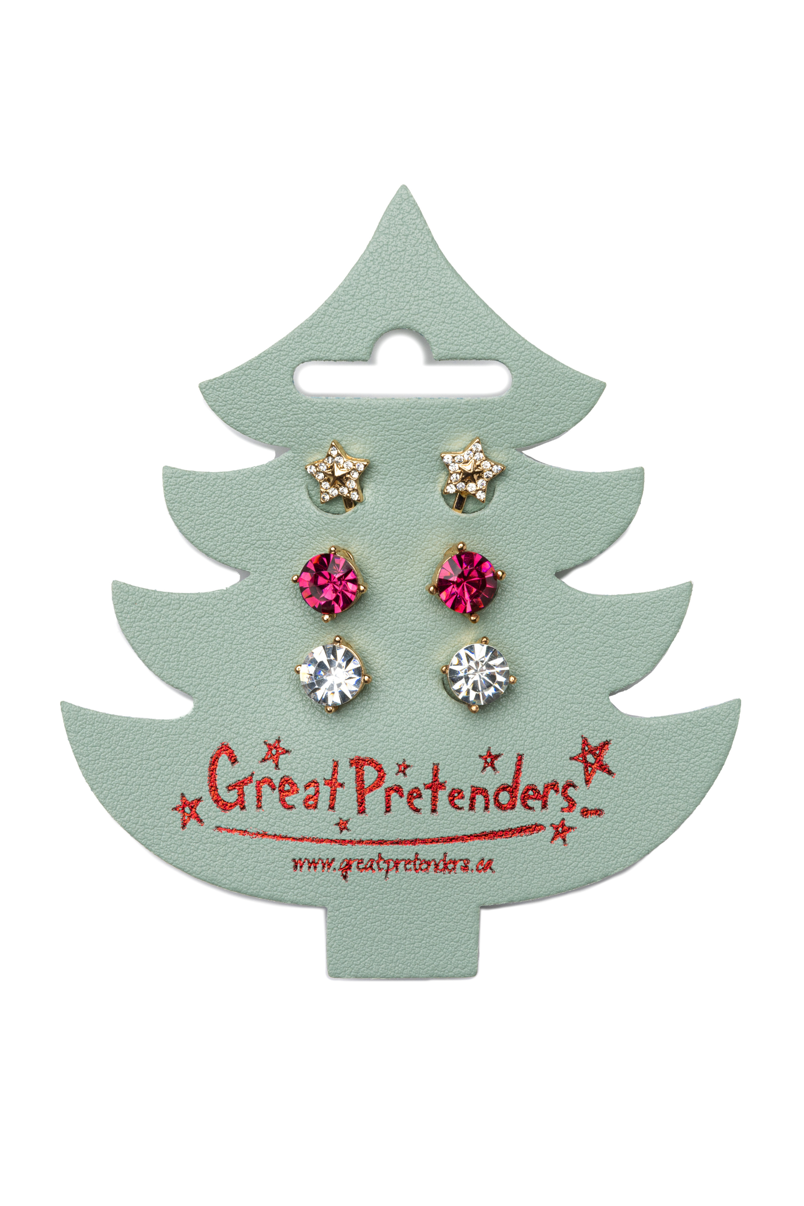 Holiday Pleather Tree Clip-on Earrings (3 pairs)