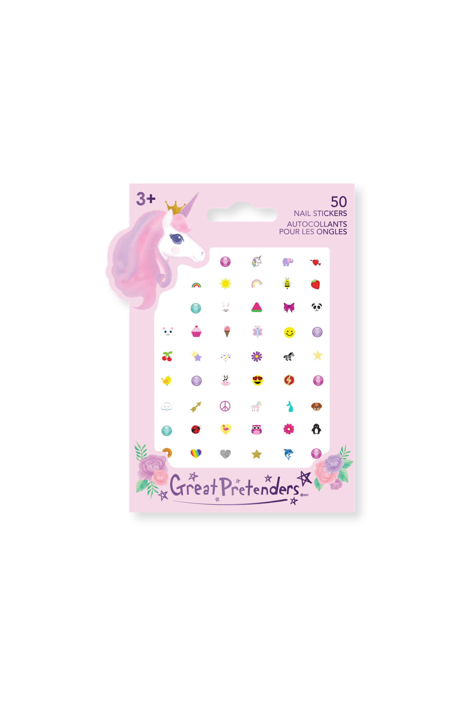 Autocollant pour les ongles - thème licorne