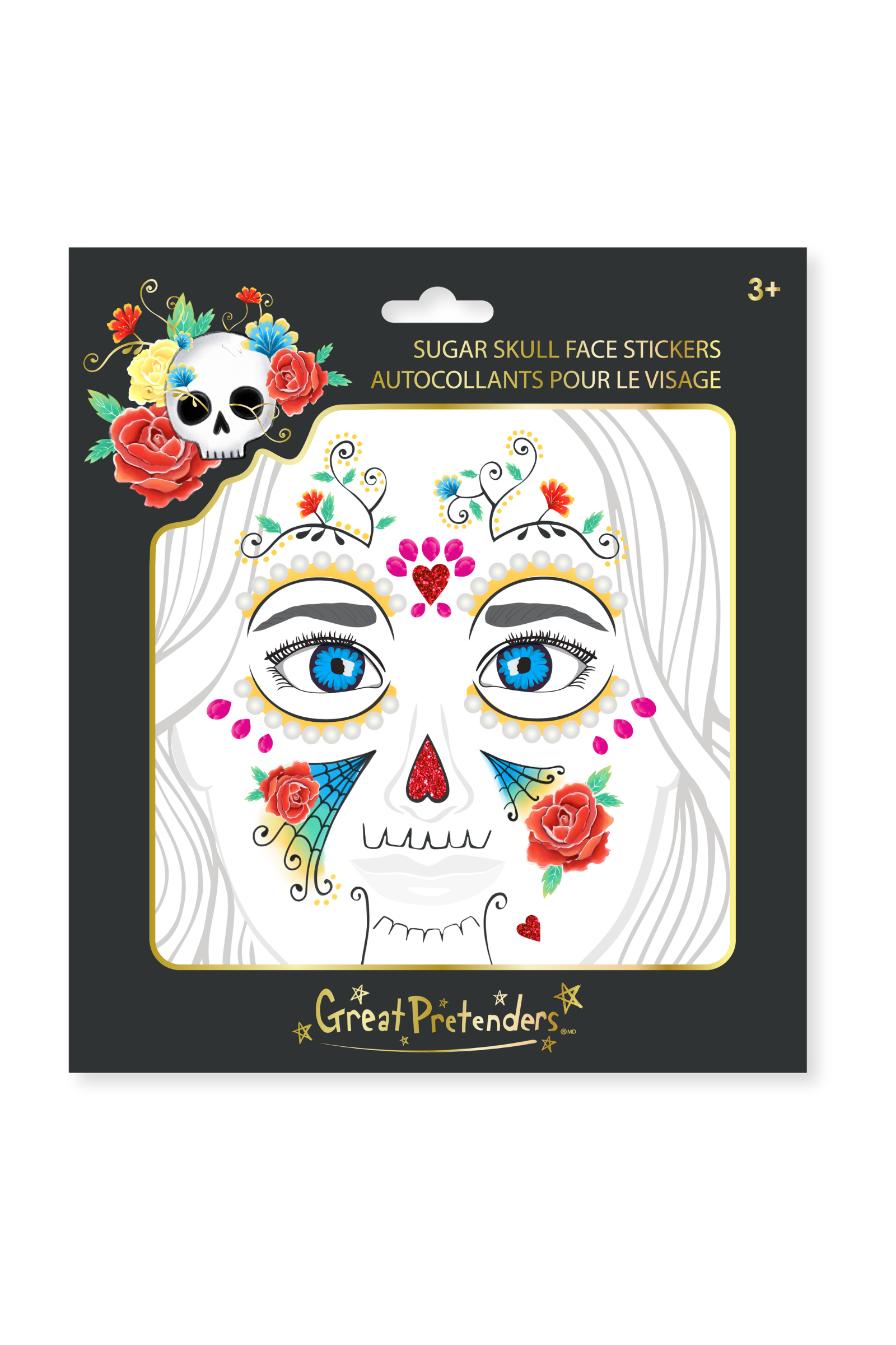 Sugar Skull Face Sticker Sheet (23 pcs)