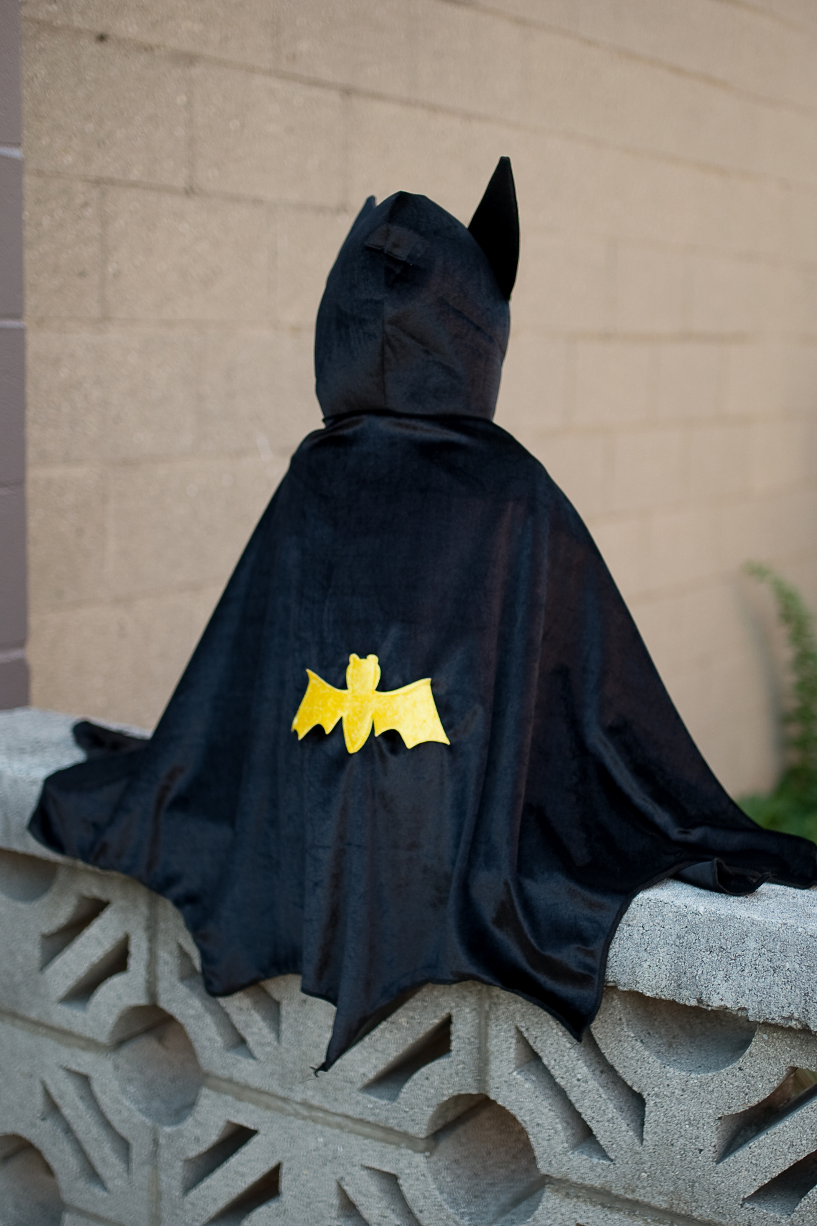 Hooded Bat Cape, Black