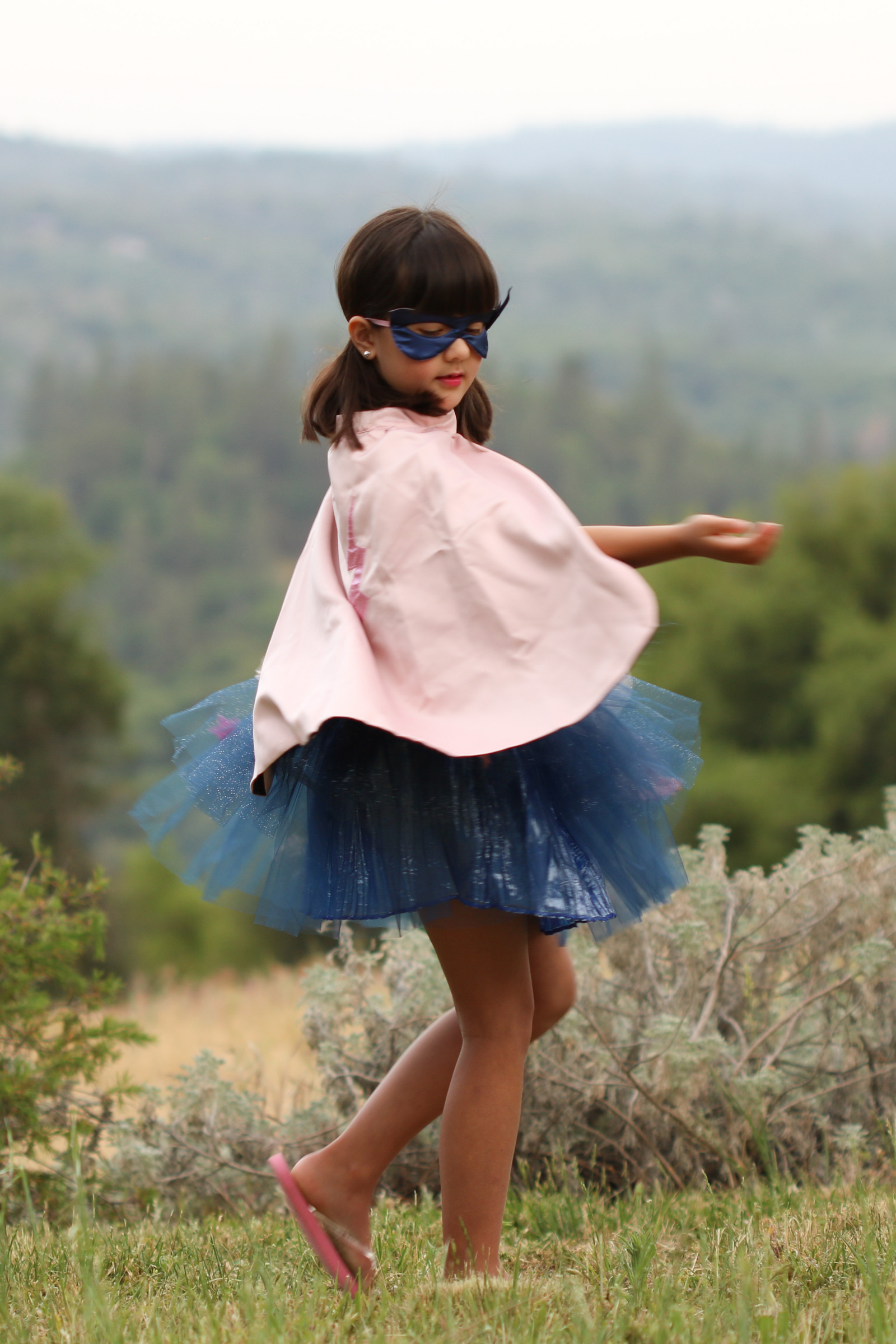 Super-Duper Tutu with Cape & Mask, Pink/Navy