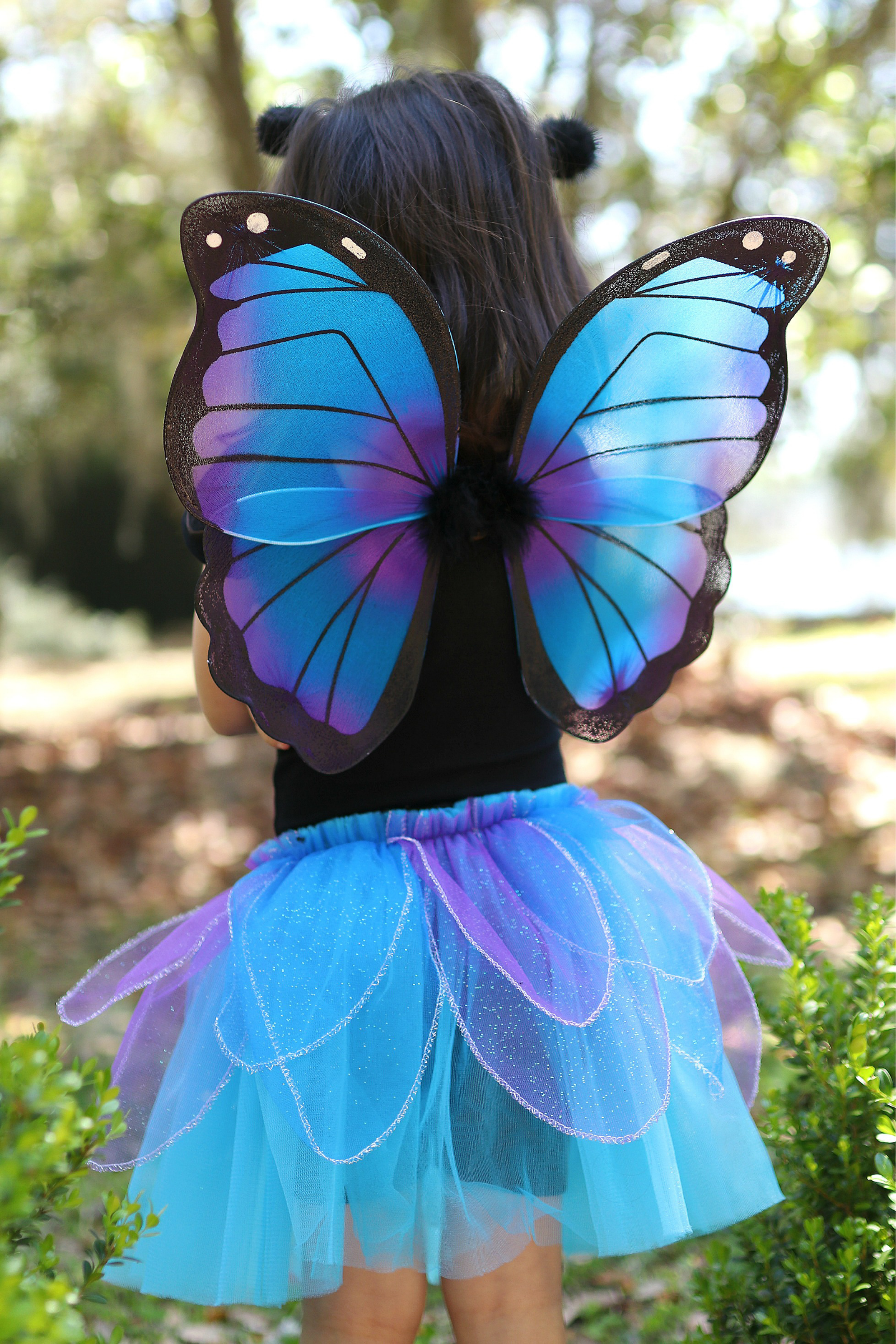 Midnight Butterfly Skirt with Wings & Headband, Blue