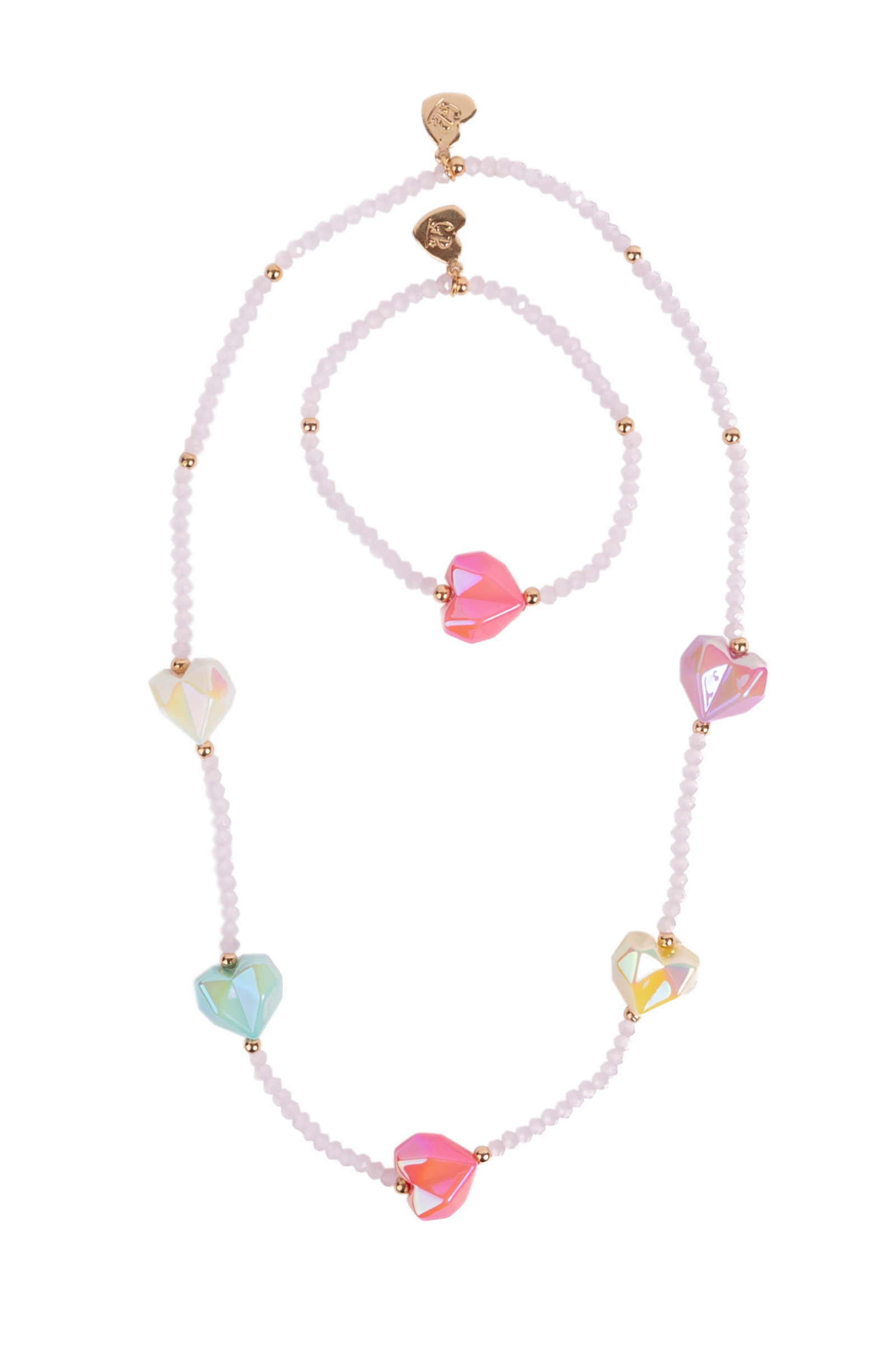 Heart Geode Necklace & Bracelet Set (2 pcs)