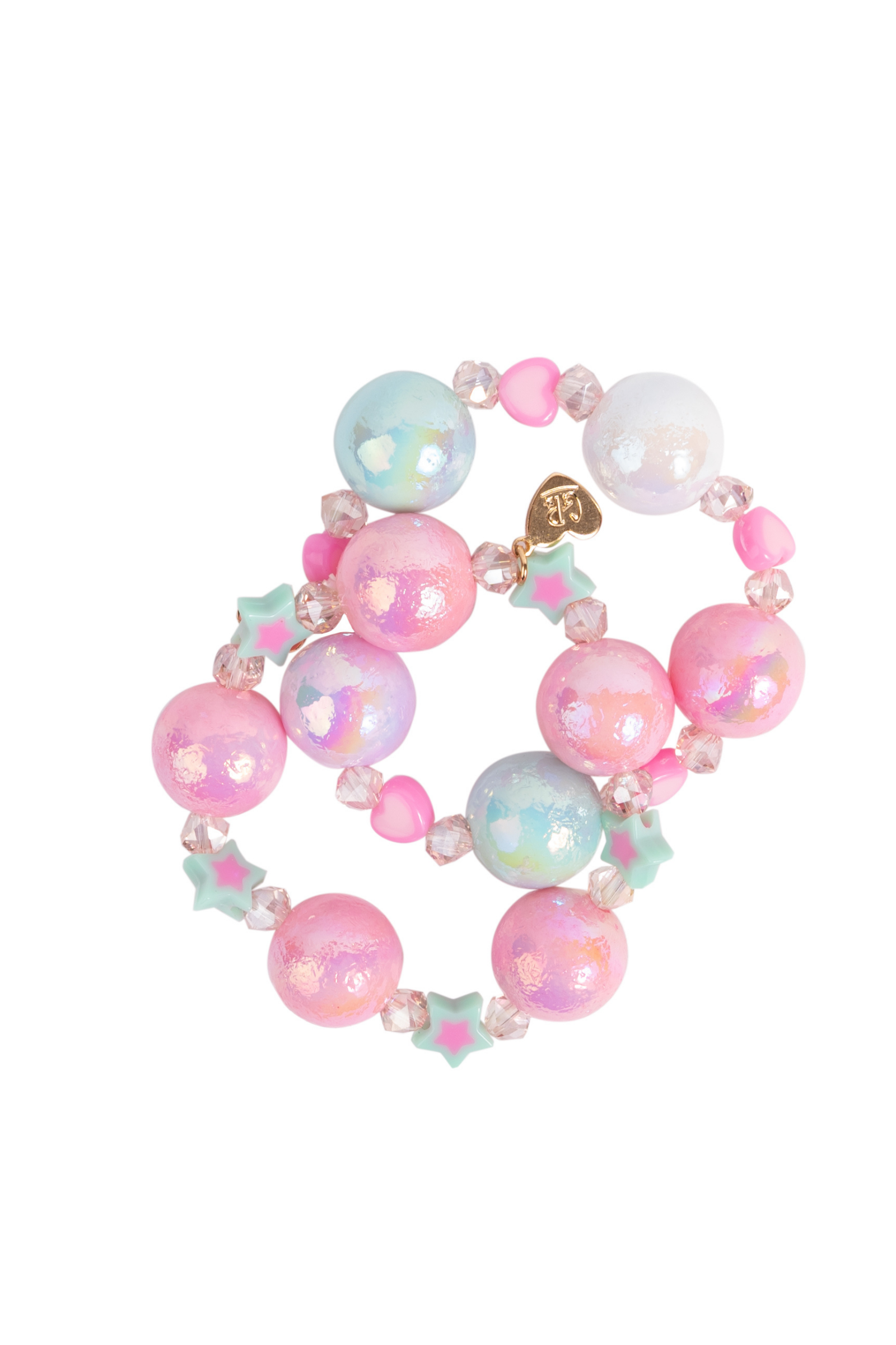 Stars and Hearts Bobble Bracelet Set (2 pcs)