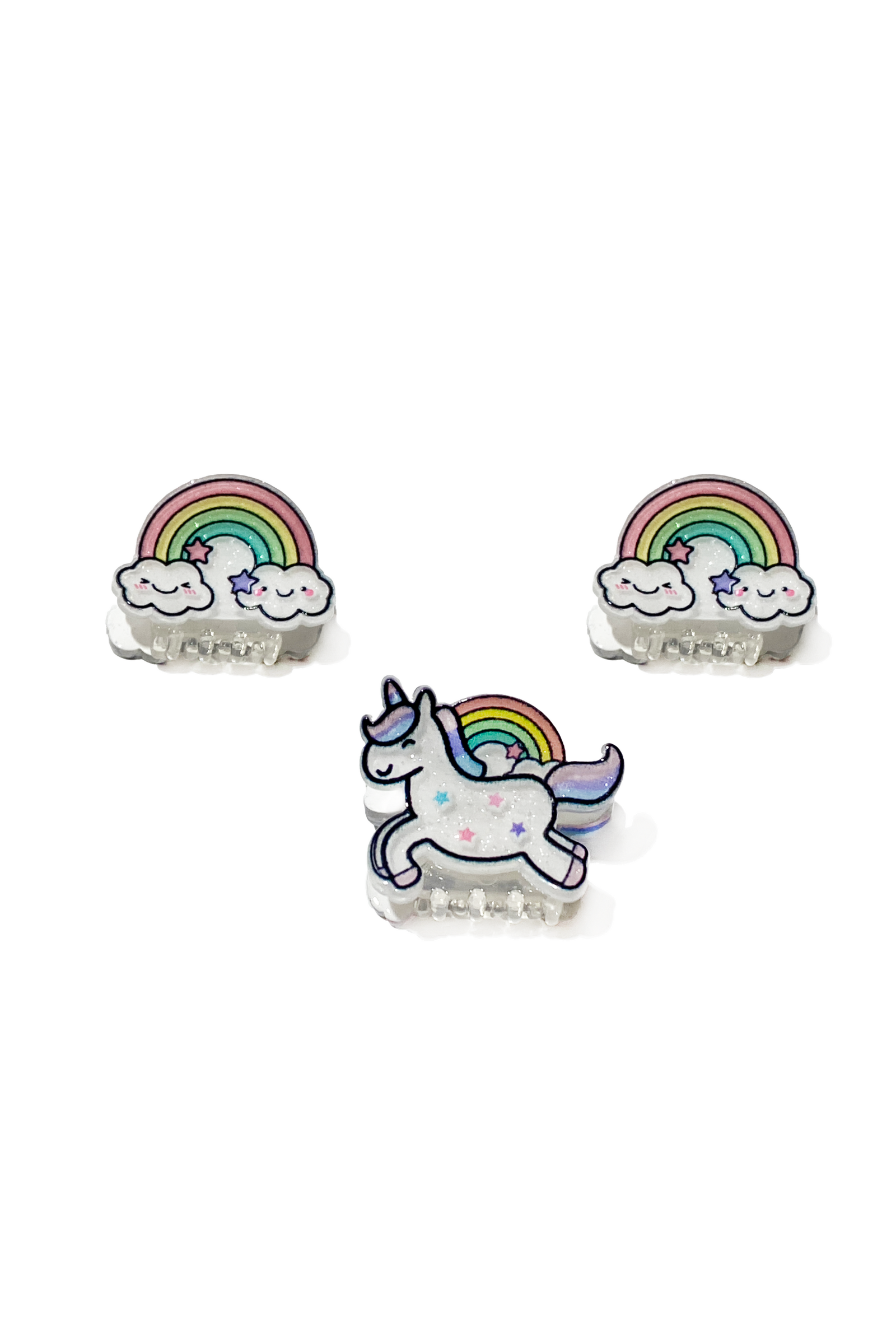 Unicorn Rainbow Mini Hairclip Set (3 pcs)