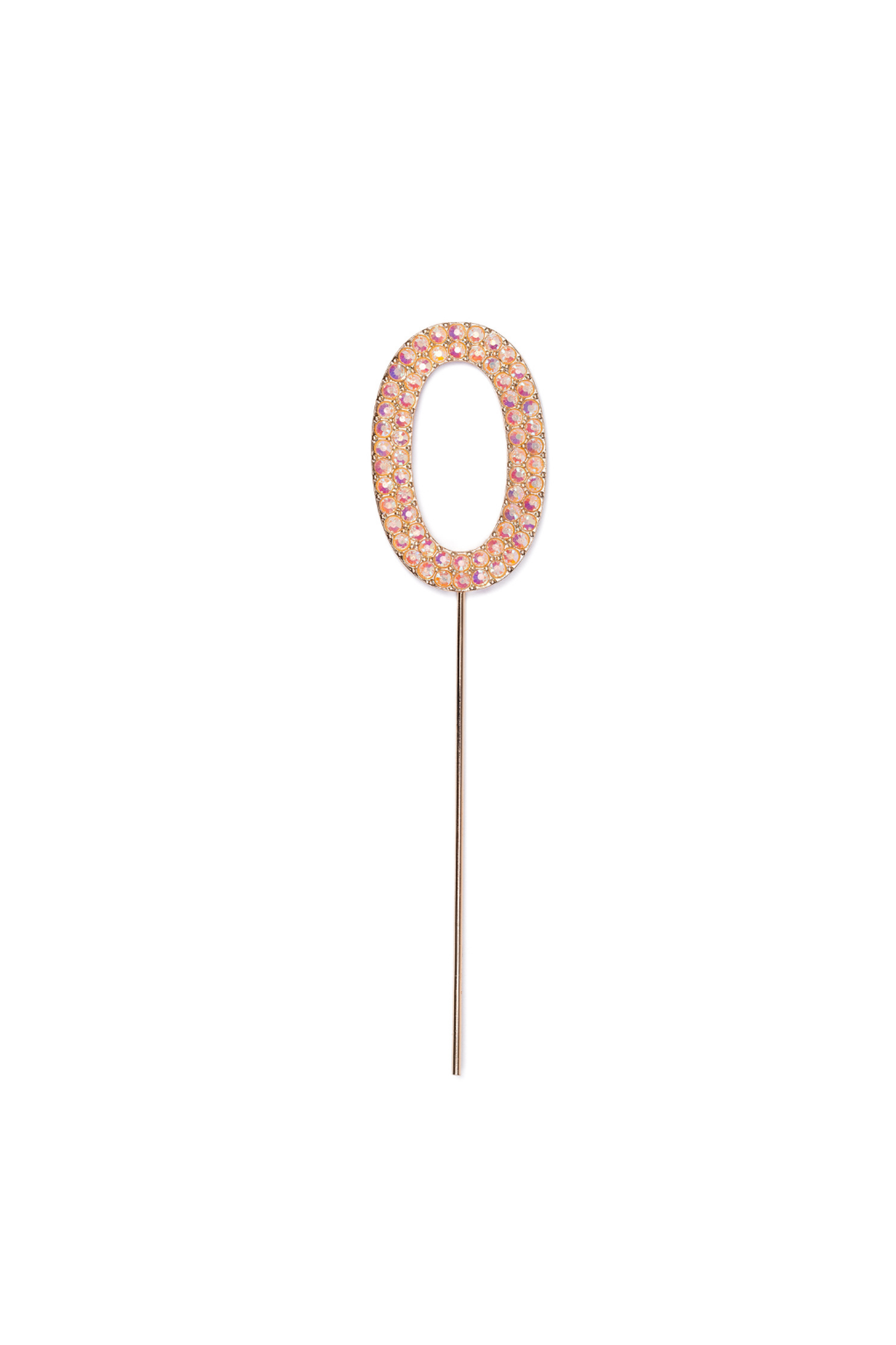 Décoration strass numéro 0 rose (1 pc)