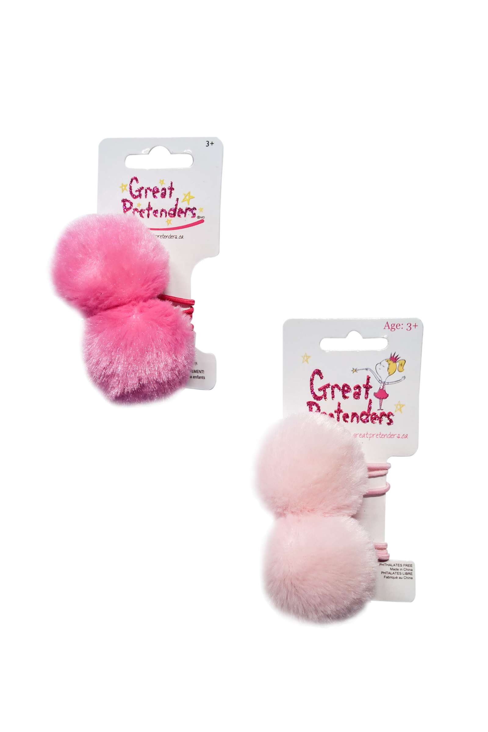 Pom Pom Puffs Ponytail Holders, 2 styles assorted
