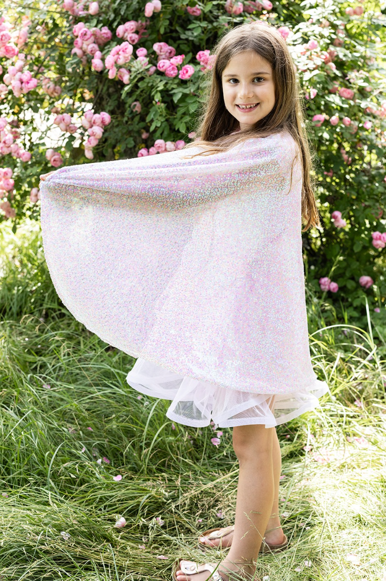 Sequins Twirl Cape, Pink