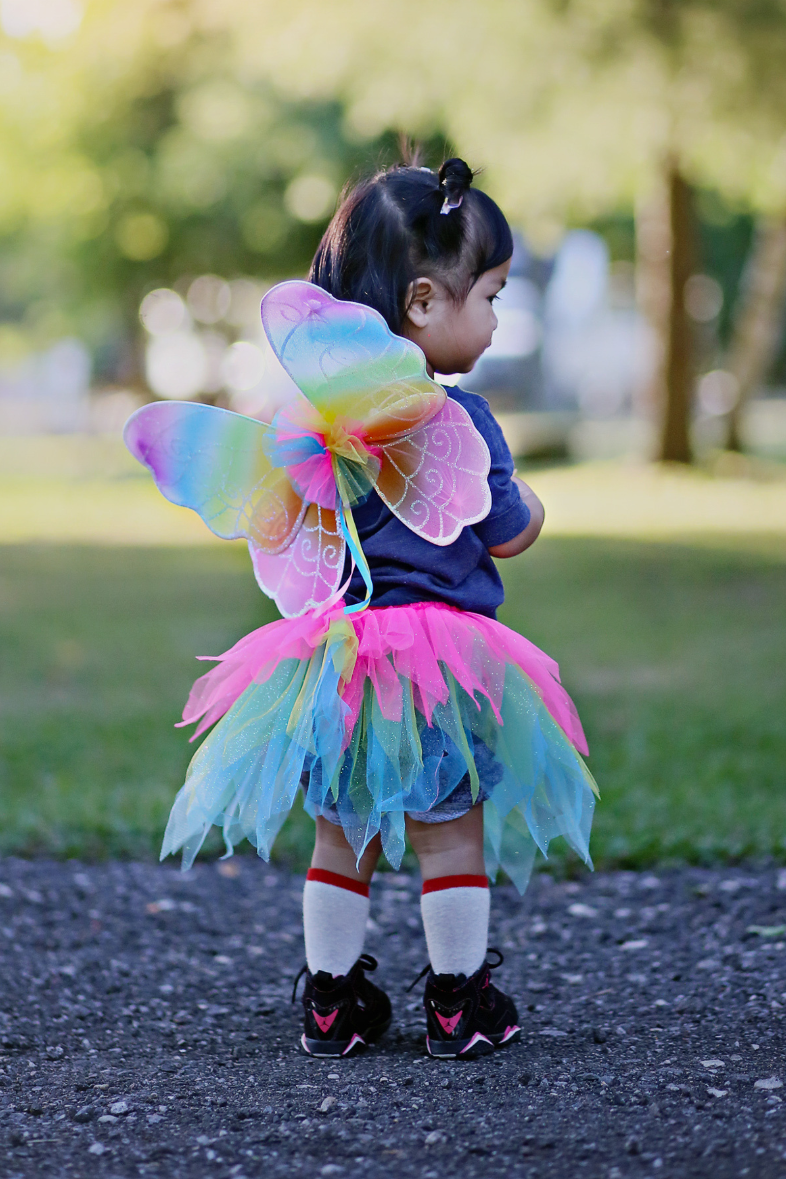 Neon Rainbow Skirt with Wings & Wand