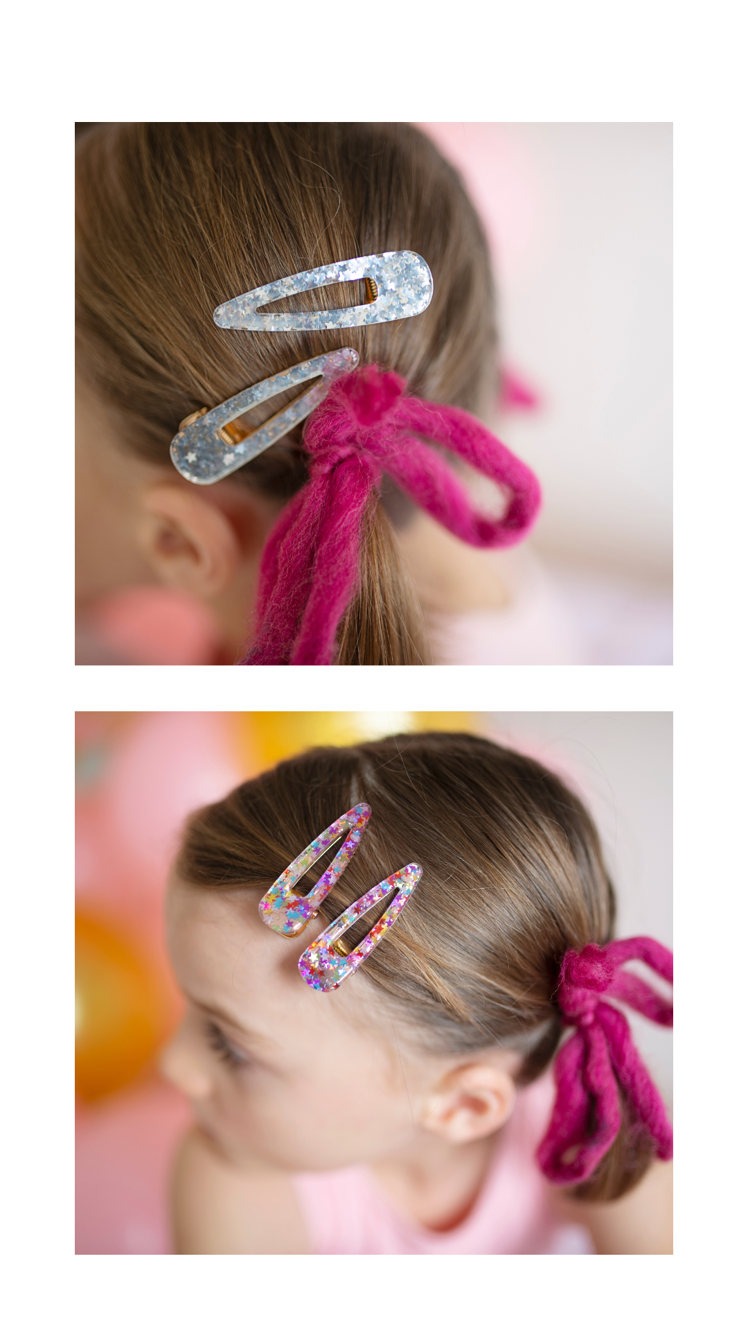 Boutique Gel Sparkle Hairclip Set (2 pcs), 2 styles assorted