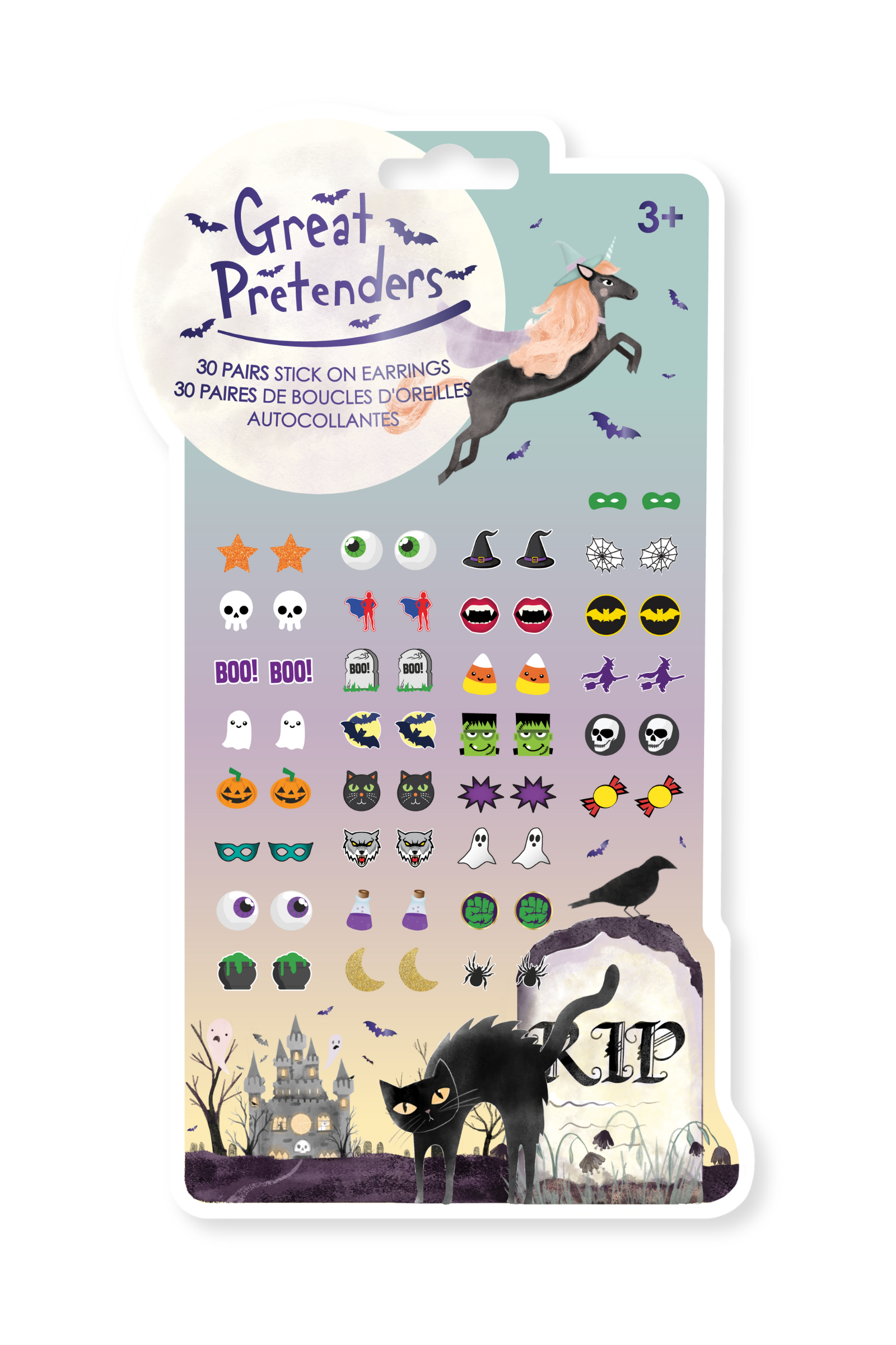 Halloween Stick-on Earrings (30 pairs)
