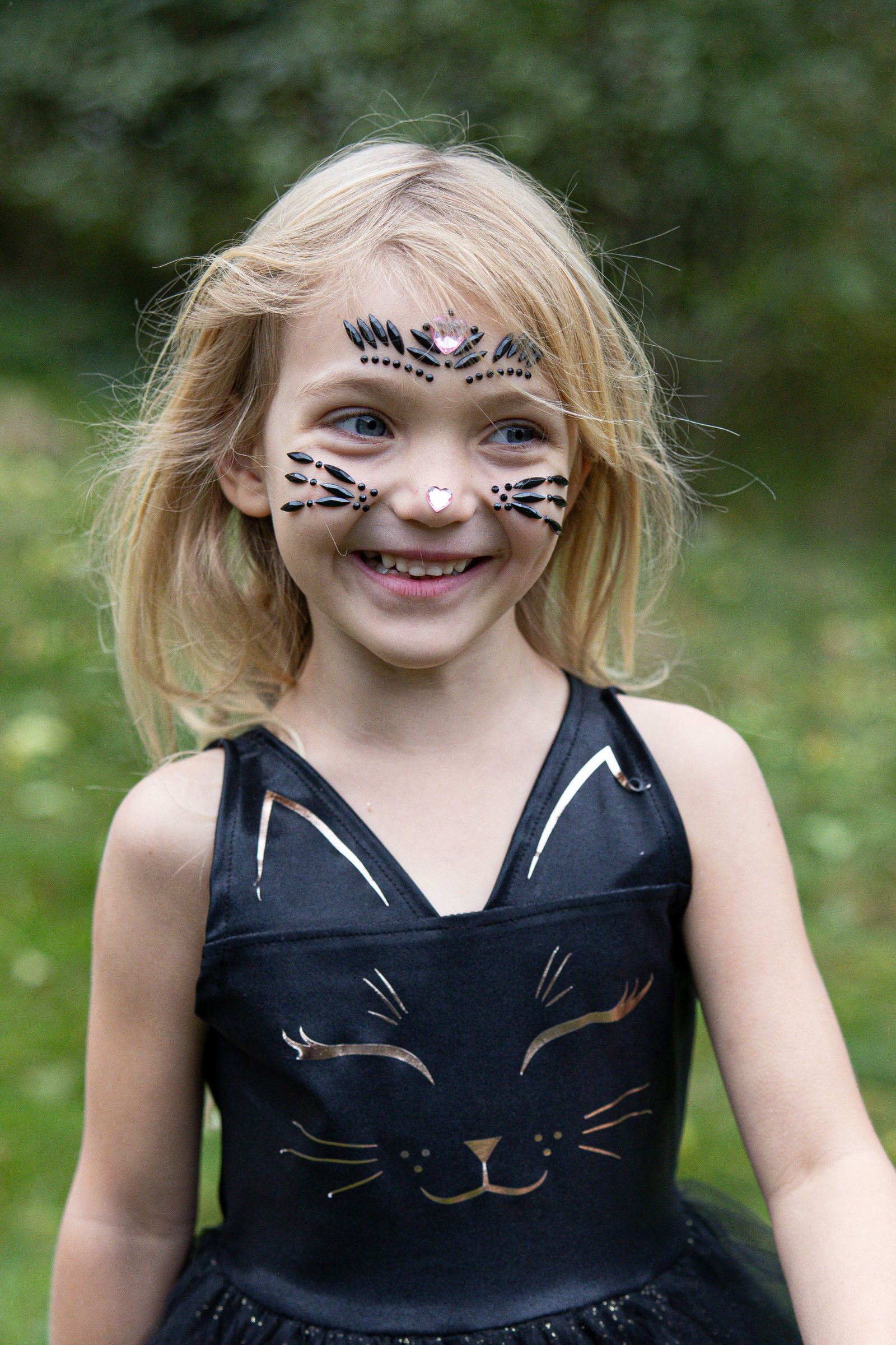 Strass autocollants pour le visage - Black Cat