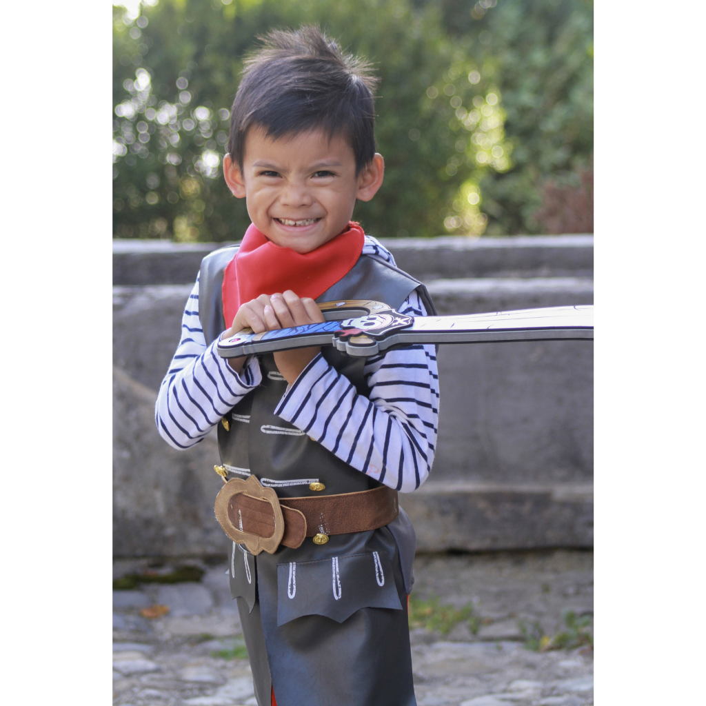 Skully Pirate Vest with Belt & Scarf