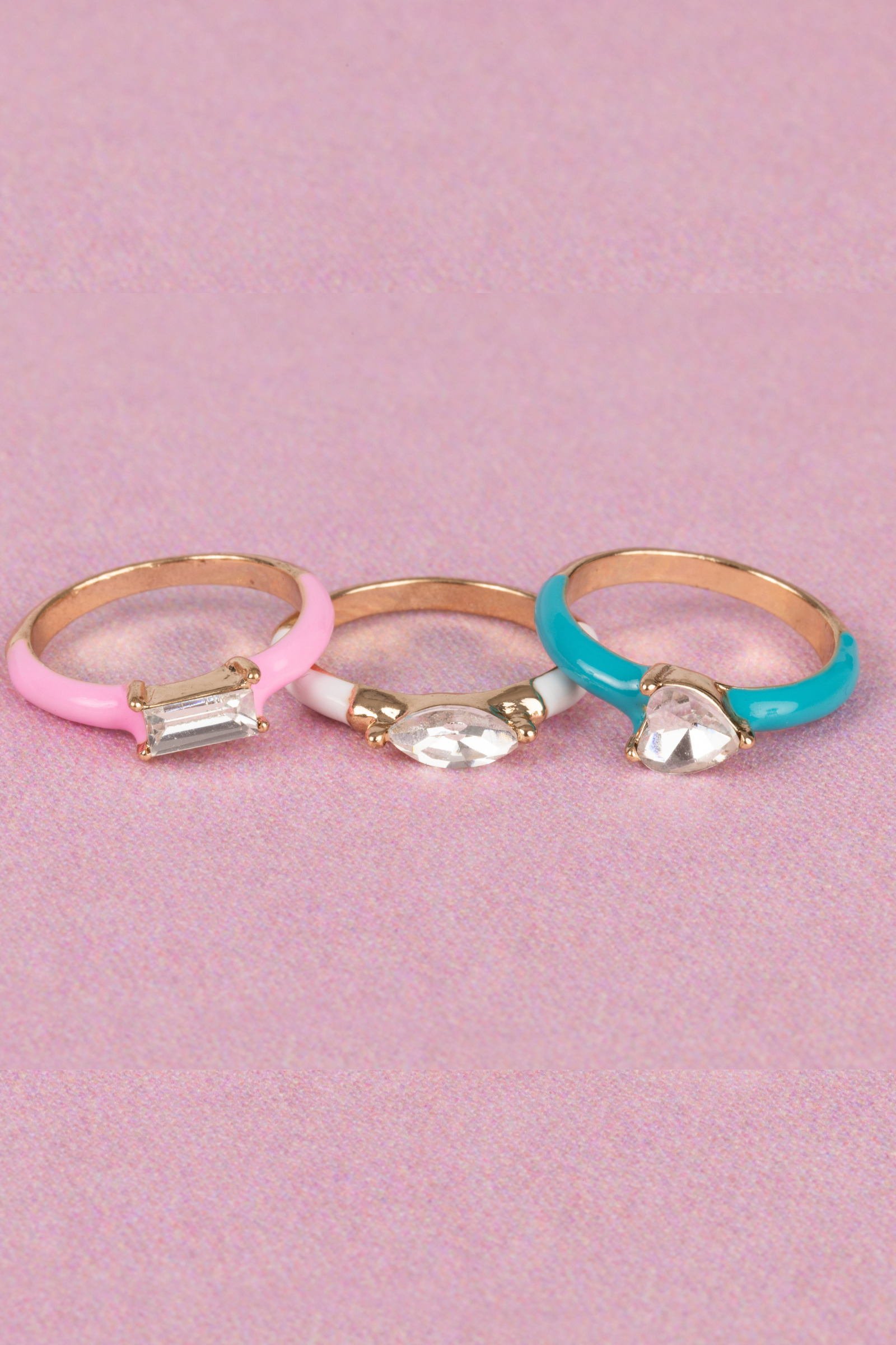 Boutique Chic Crystal Cool Ring Set (3 pcs)