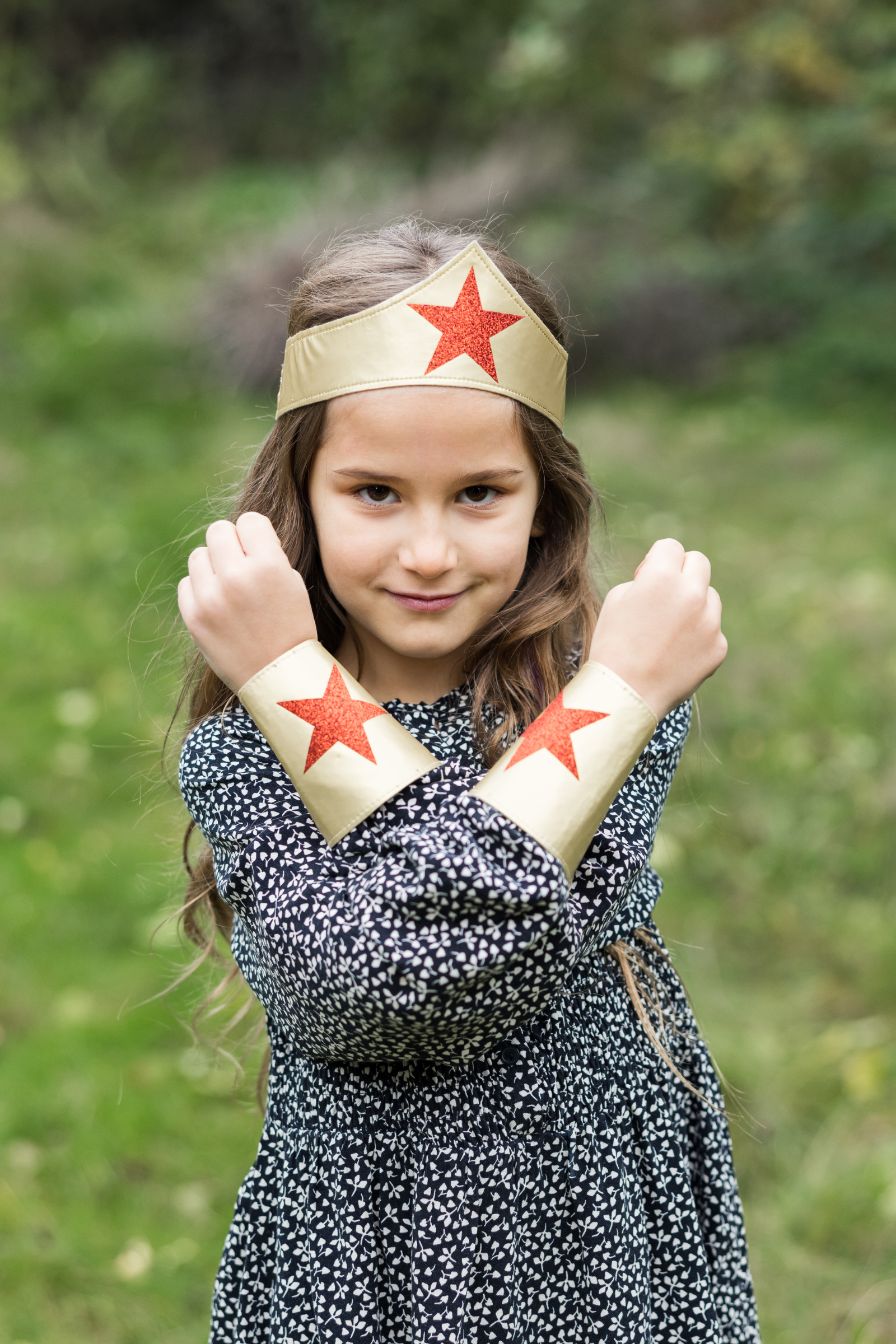 Superhero Girl Headband with Wristlets Set (3 pcs)