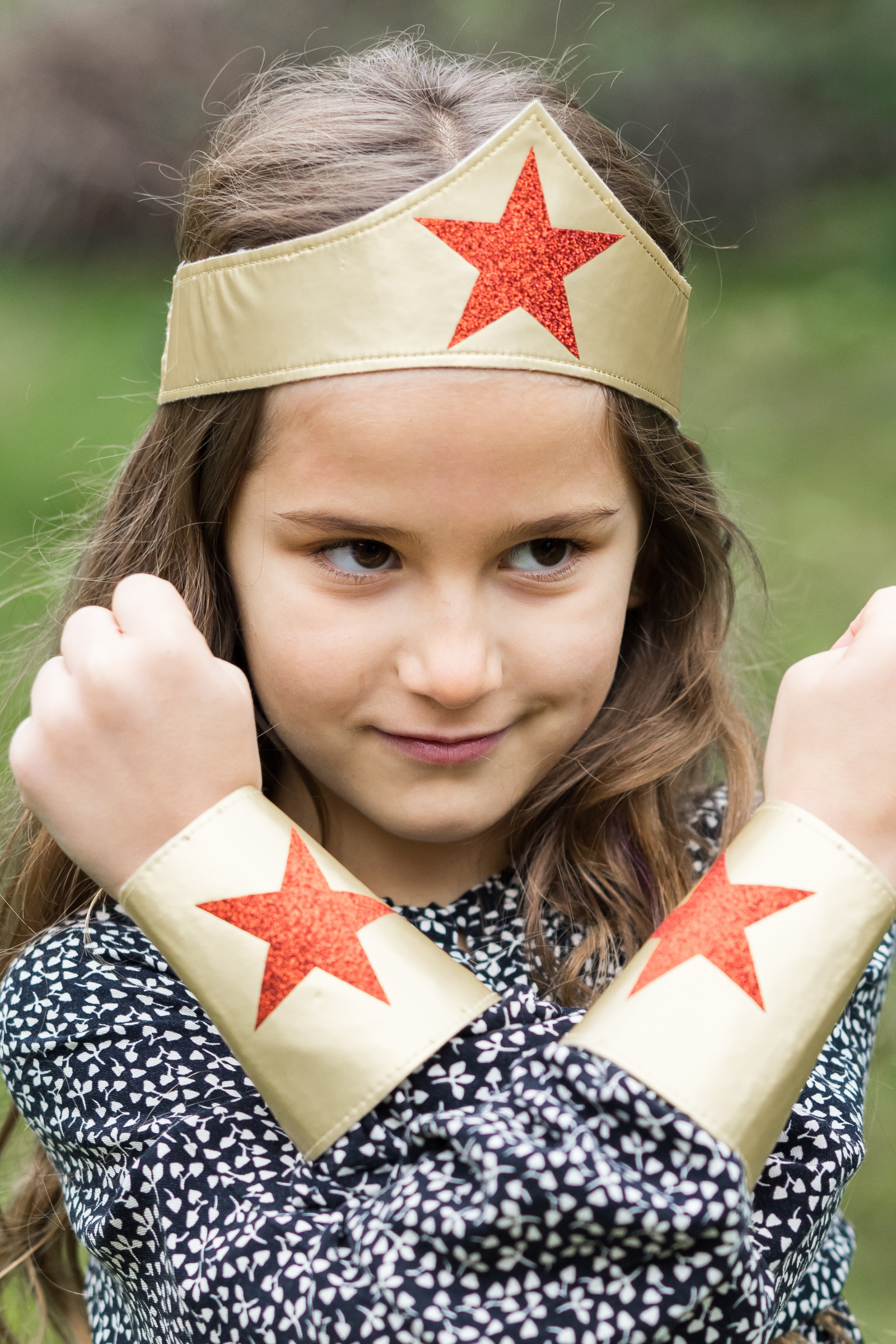 Superhero Girl Headband with Wristlets Set (3 pcs)