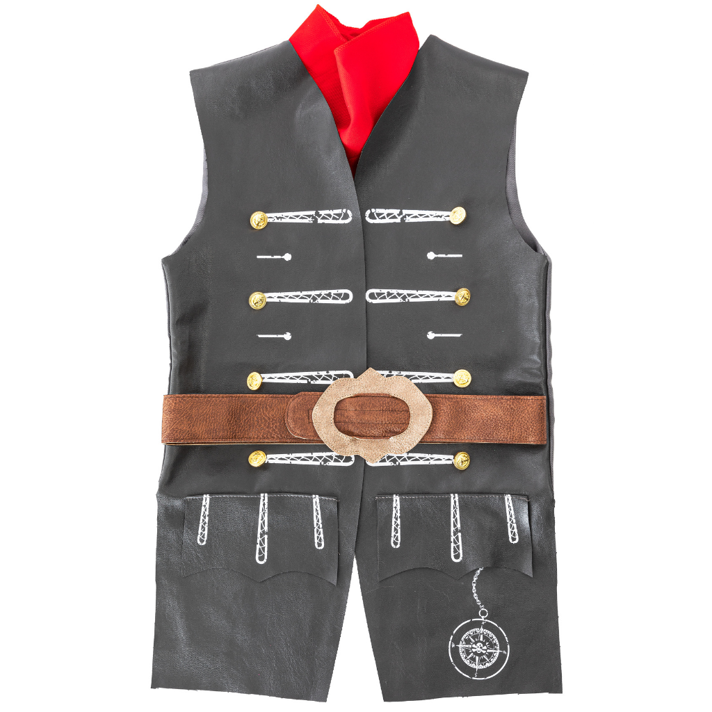 Skully Pirate Vest with Belt & Scarf