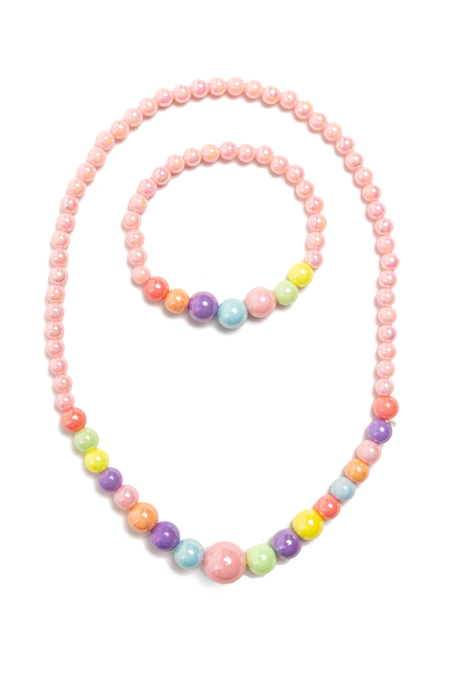 Pearly Pastel Necklace & Bracelet Set (2 pcs)