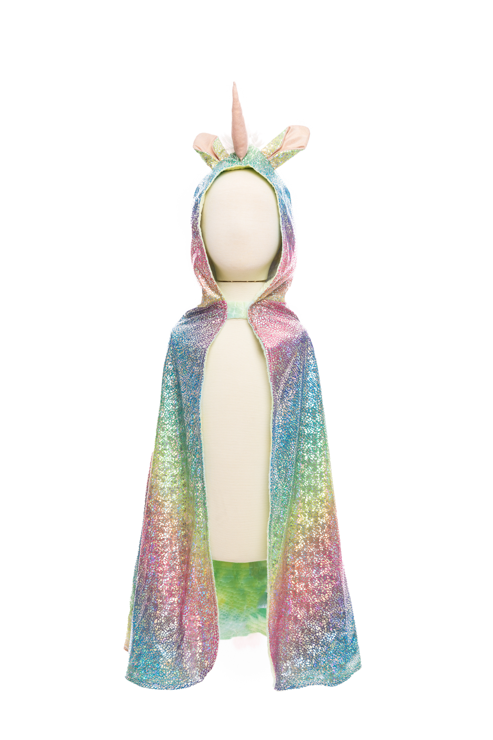 Rainbow Reversible Unicorn Dragon Cape