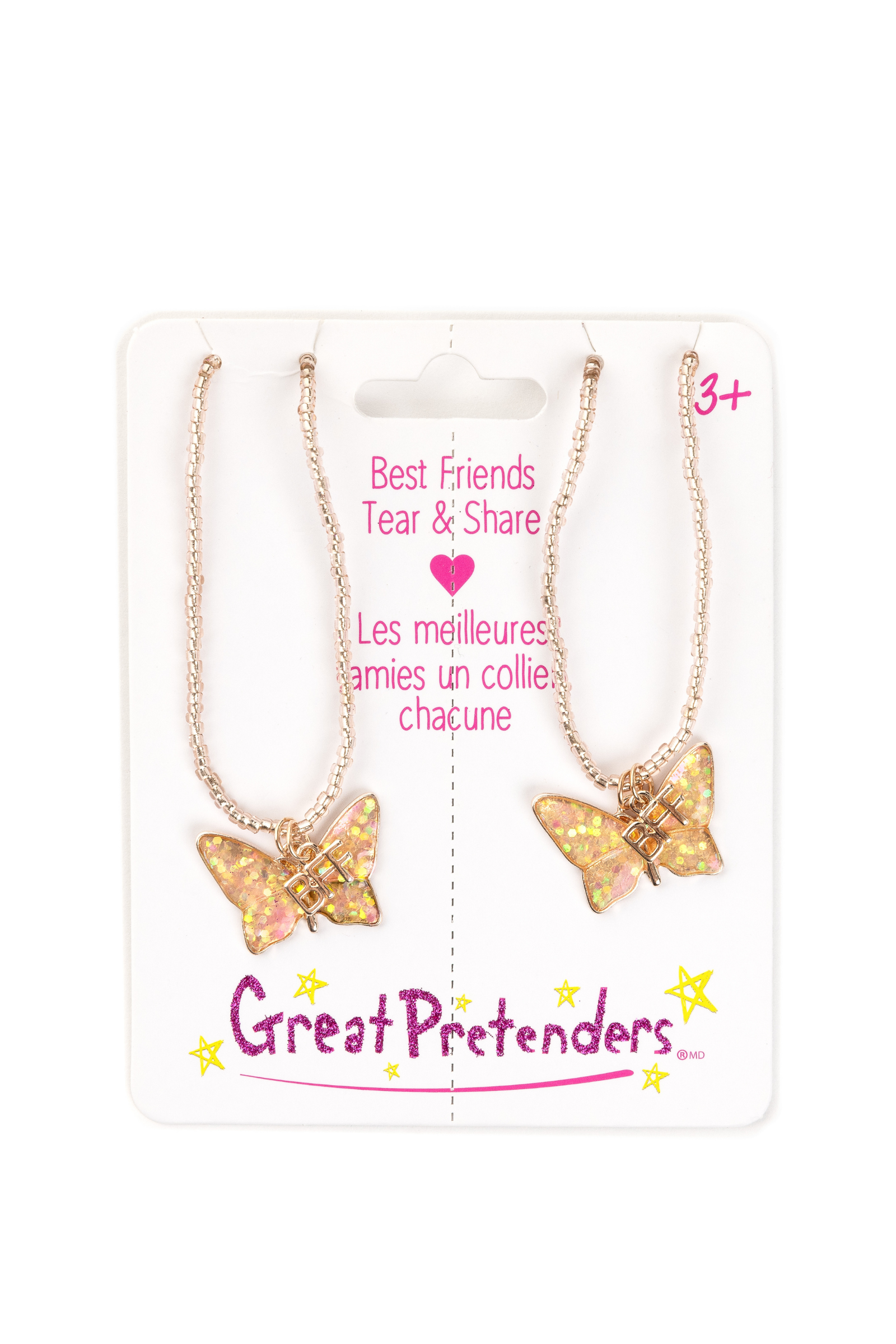 BFF Butterfly Share & Tear Necklace