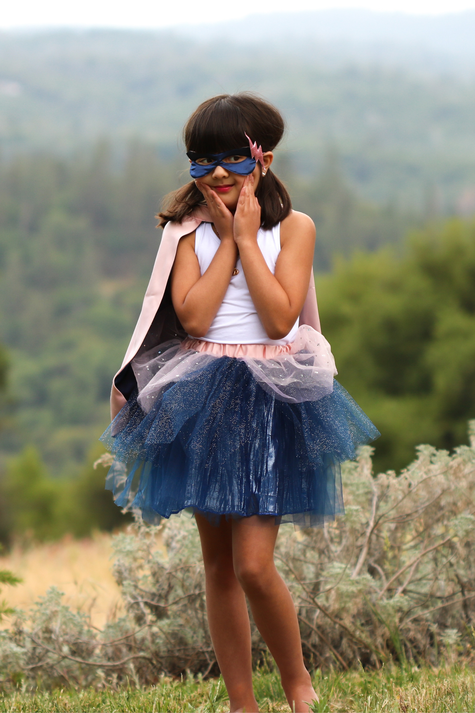 Super-duper Tutu/Cape/Mask, Pink & Navy